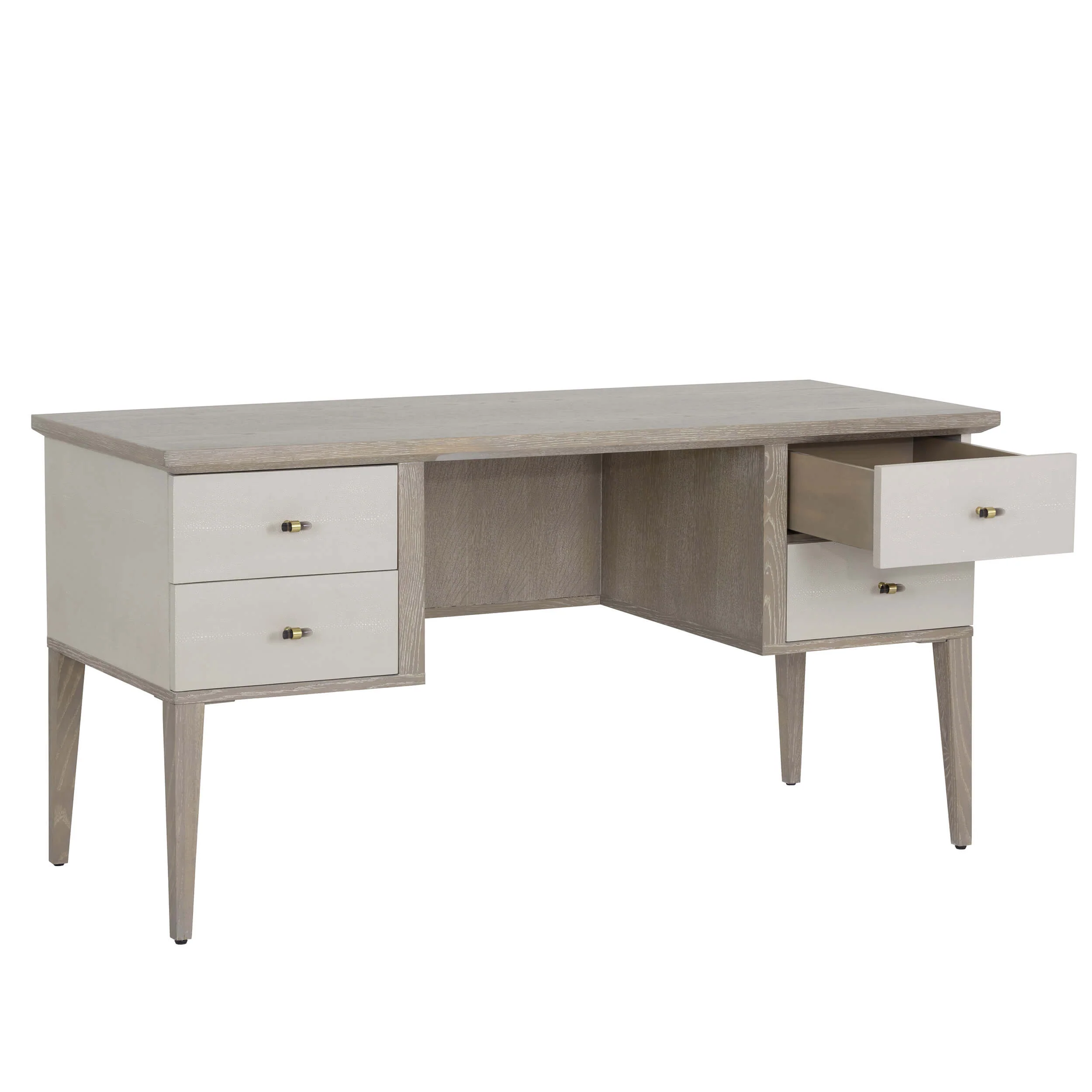 Pattinson Desk, White Ceruse/Cream Shagreen - Image 2