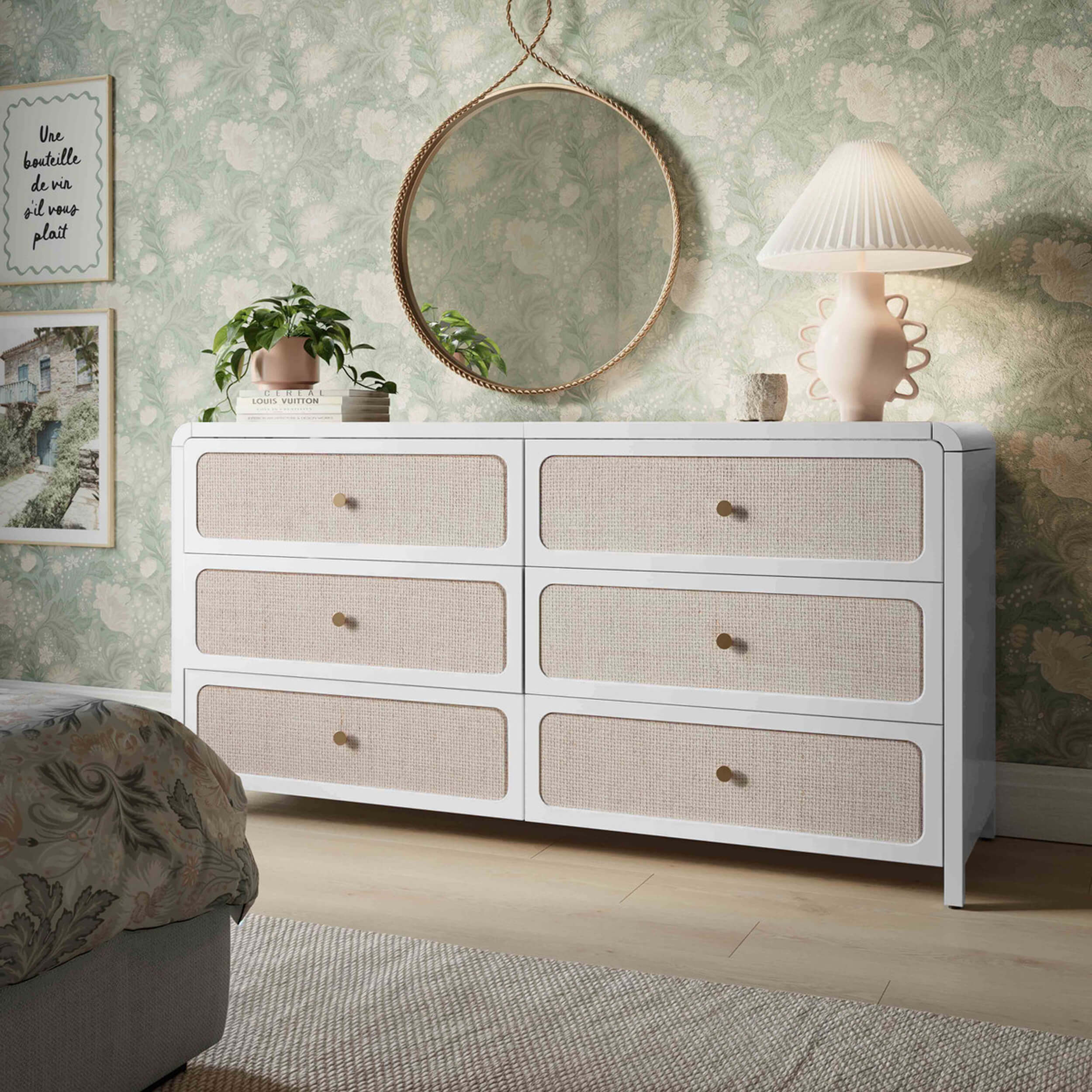Patty 6 Drawer Dresser, White - Image 5