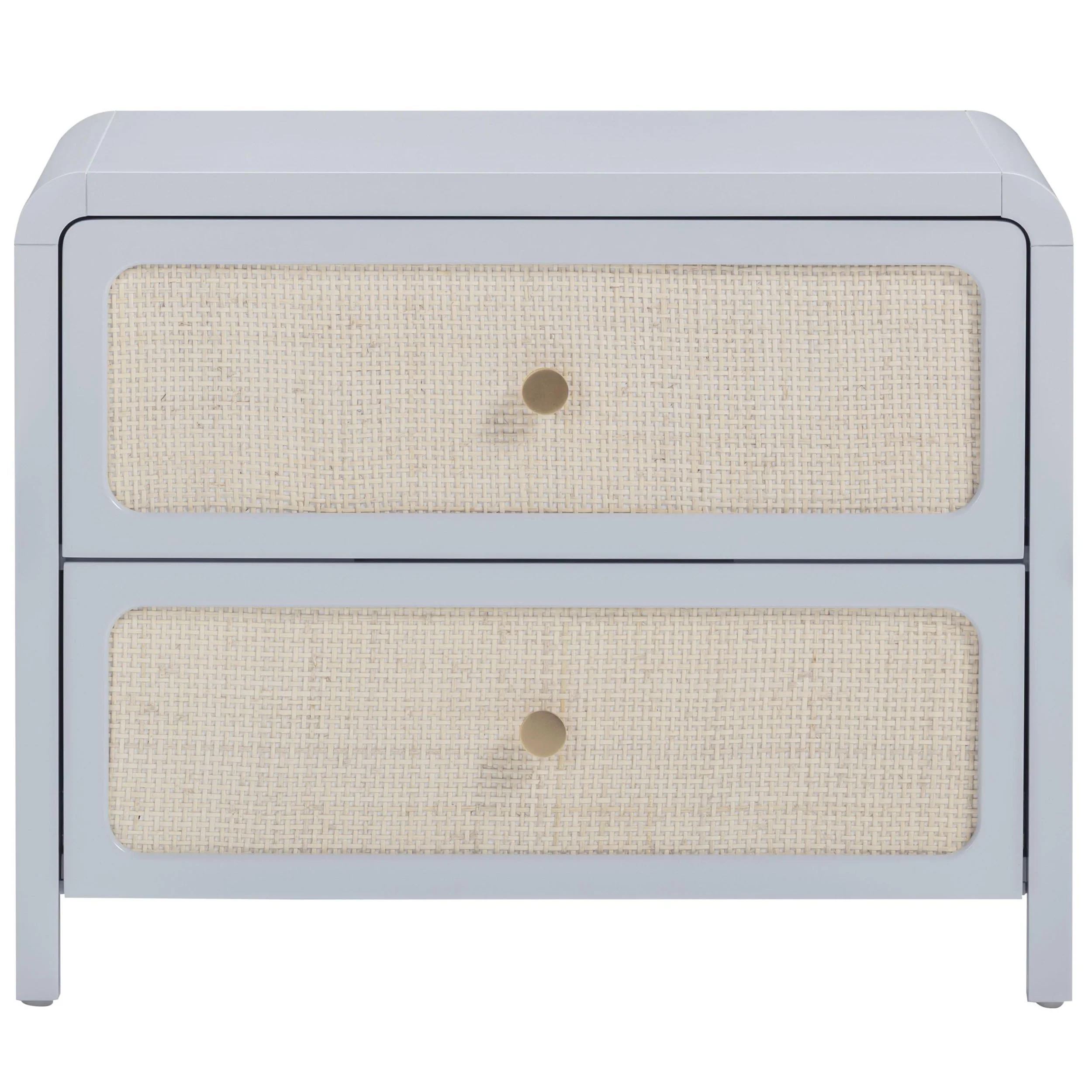 Patty Rattan 2 Drawer Nightstand, Blue - Image 2