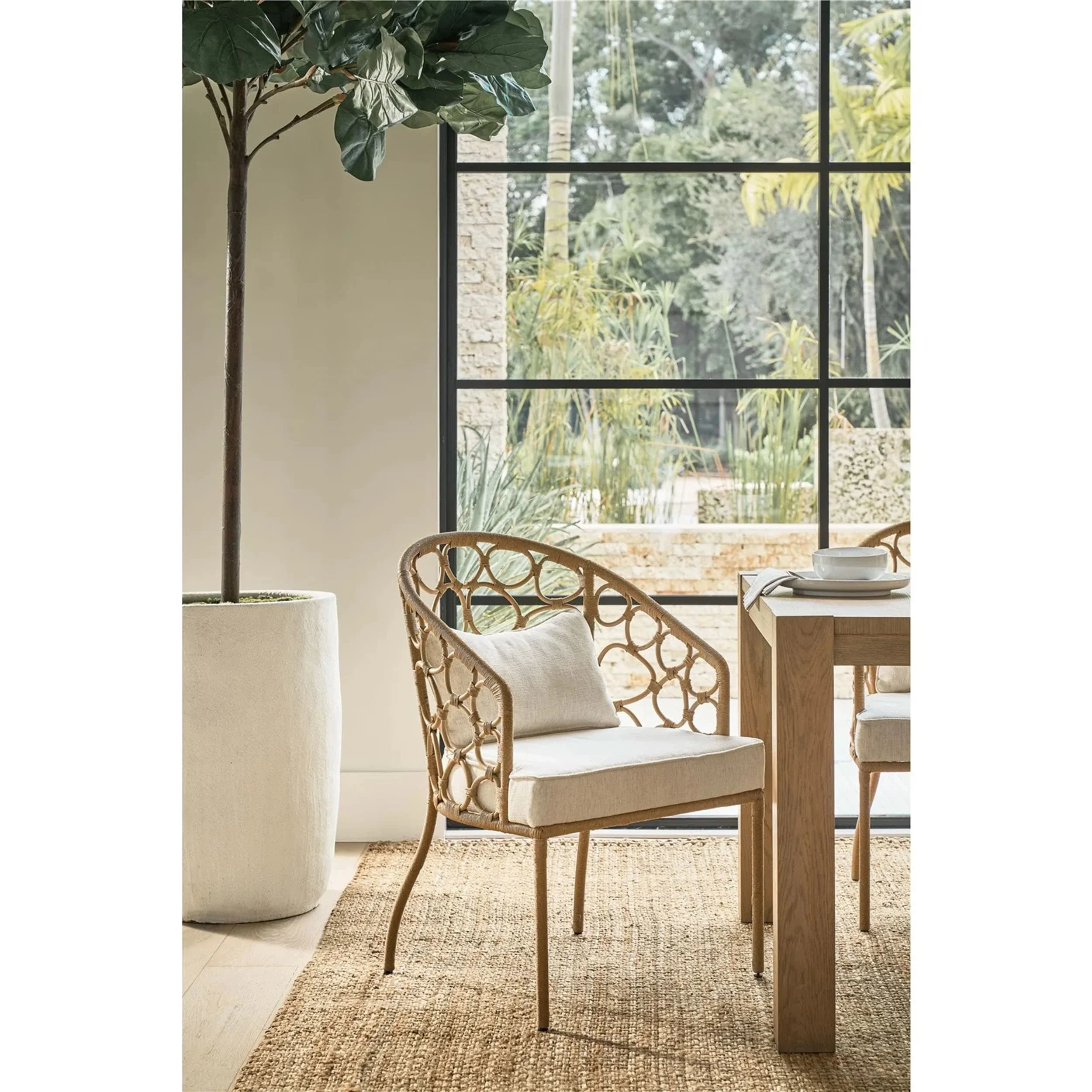 Pebble Dining Chair, Natural Rattan, Set of 2 - Image 4