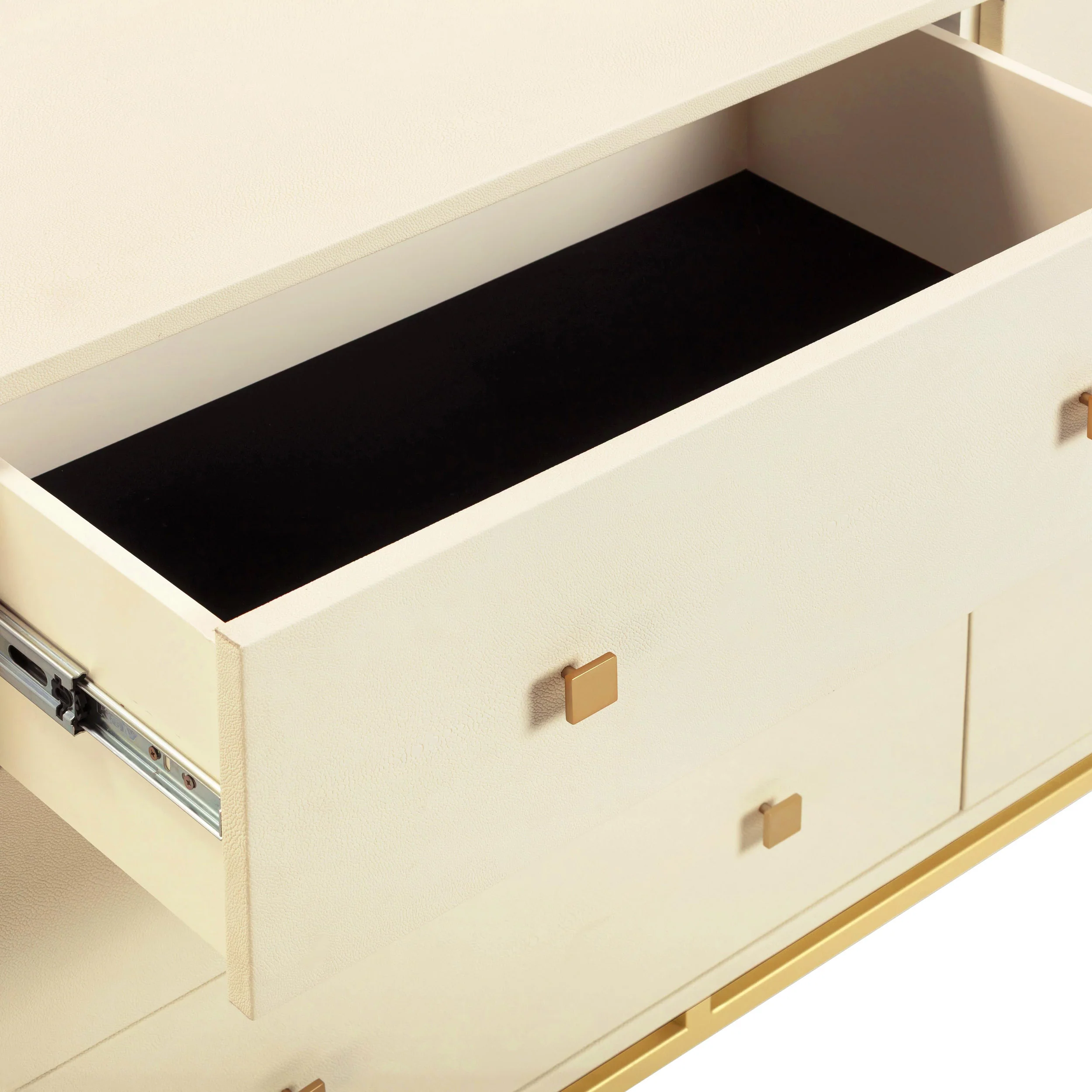 Pesce 6 Drawer Shagreen Dresser, Cream - Image 5