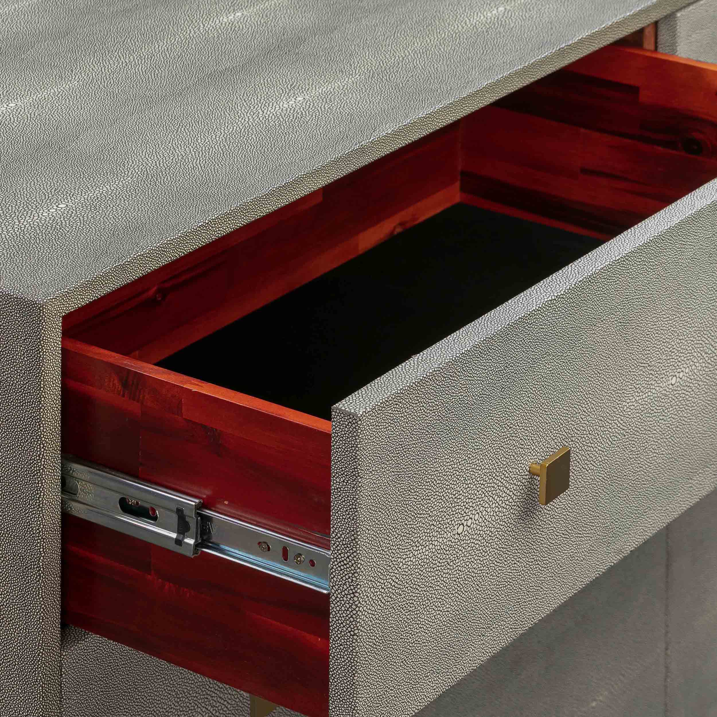 Pesce 6 Drawer Shagreen Dresser, Grey - Image 5
