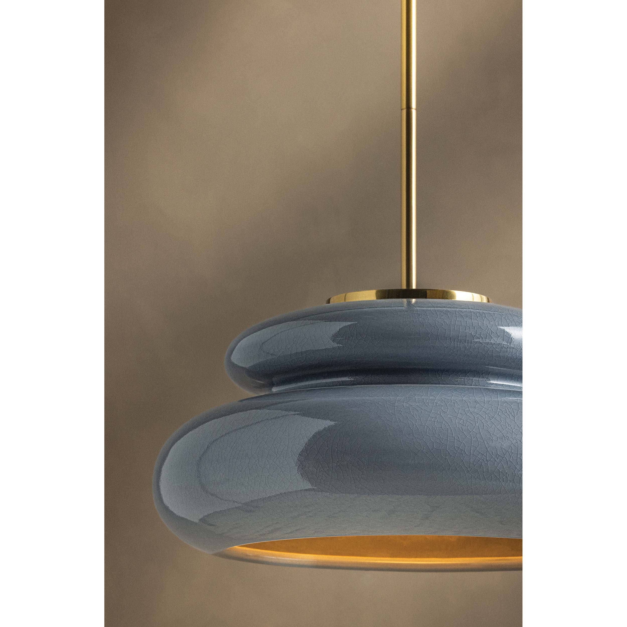 Pia Pendant, Aged Brass/Ceramic Chateau Crackle - Image 4