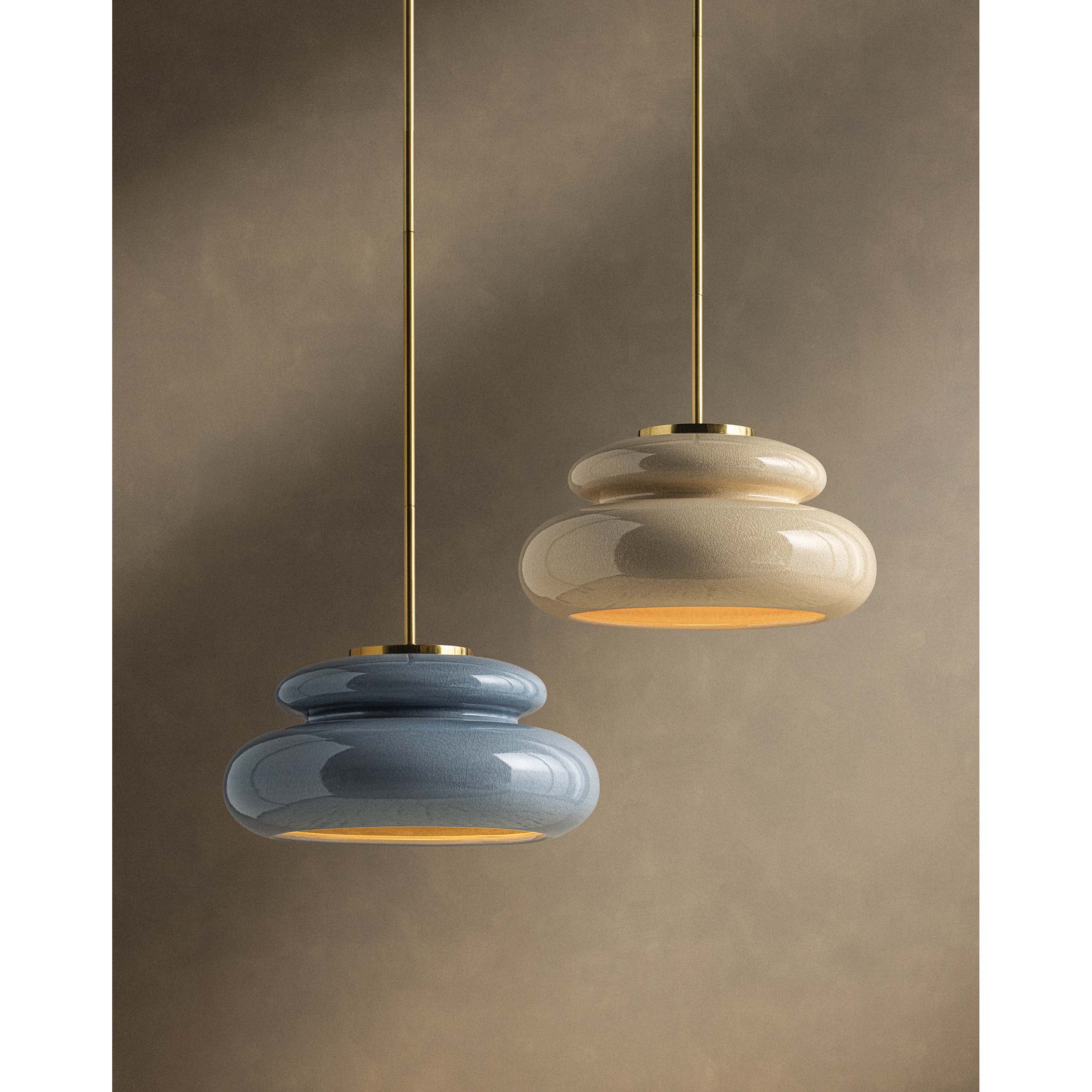 Pia Pendant, Aged Brass/Ceramic Chateau Crackle - Image 7