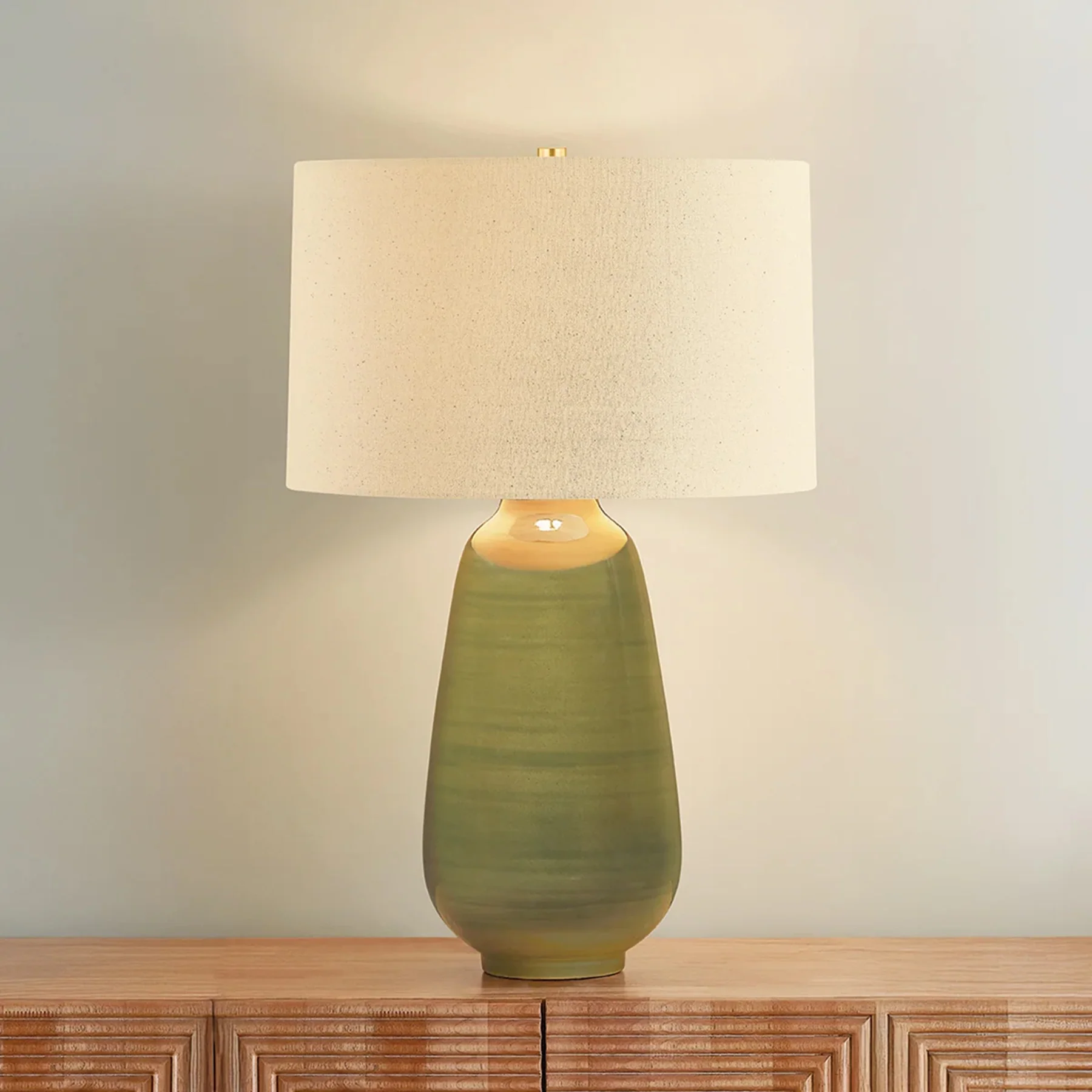 Piermont Table Lamp, Aged Brass/Ceramic Dark Forrest - Image 3