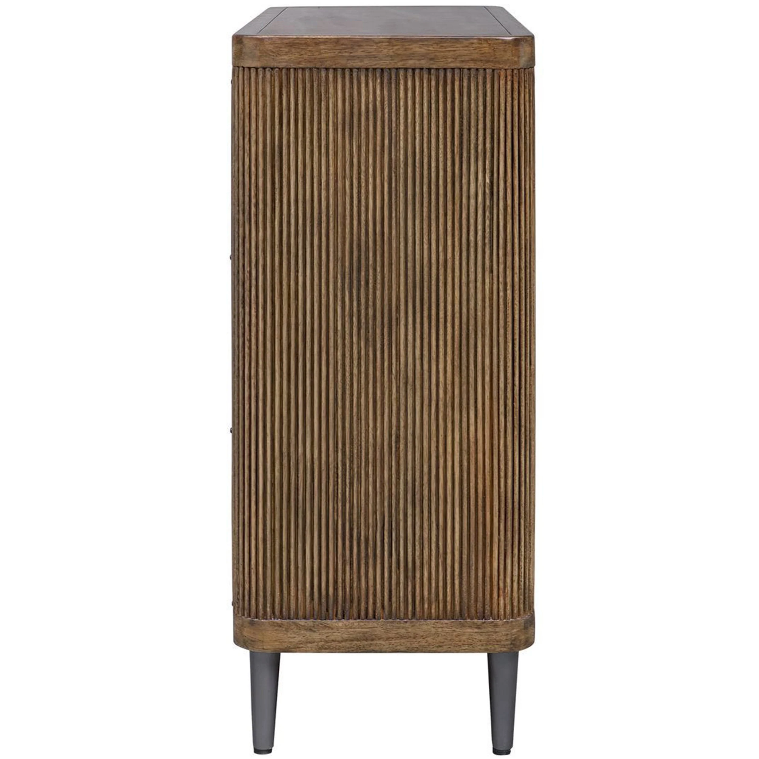 Pinstripe 2 Door Cabinet, Light Walnut - Image 3