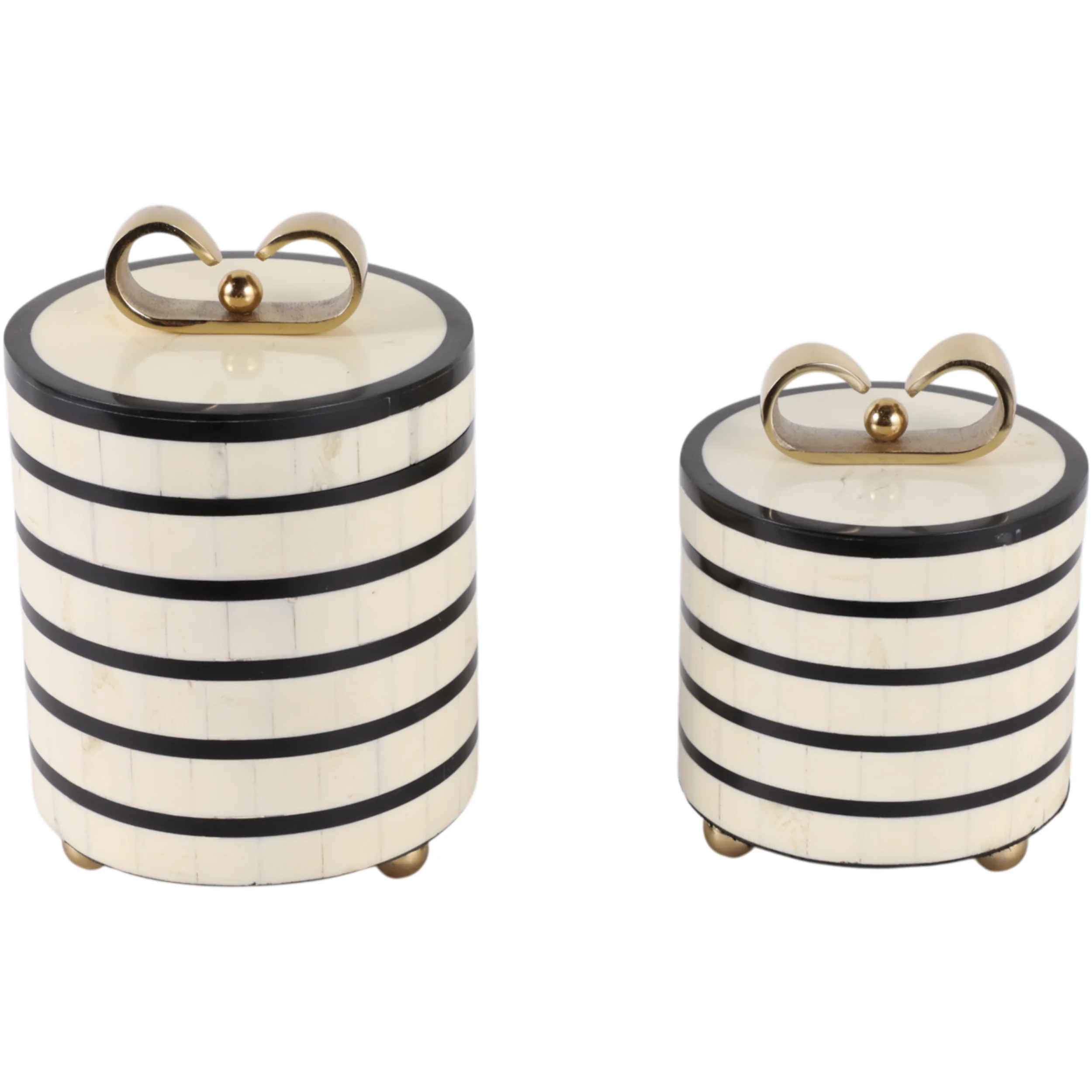 Platted Boxes, Black and White, Set of 2