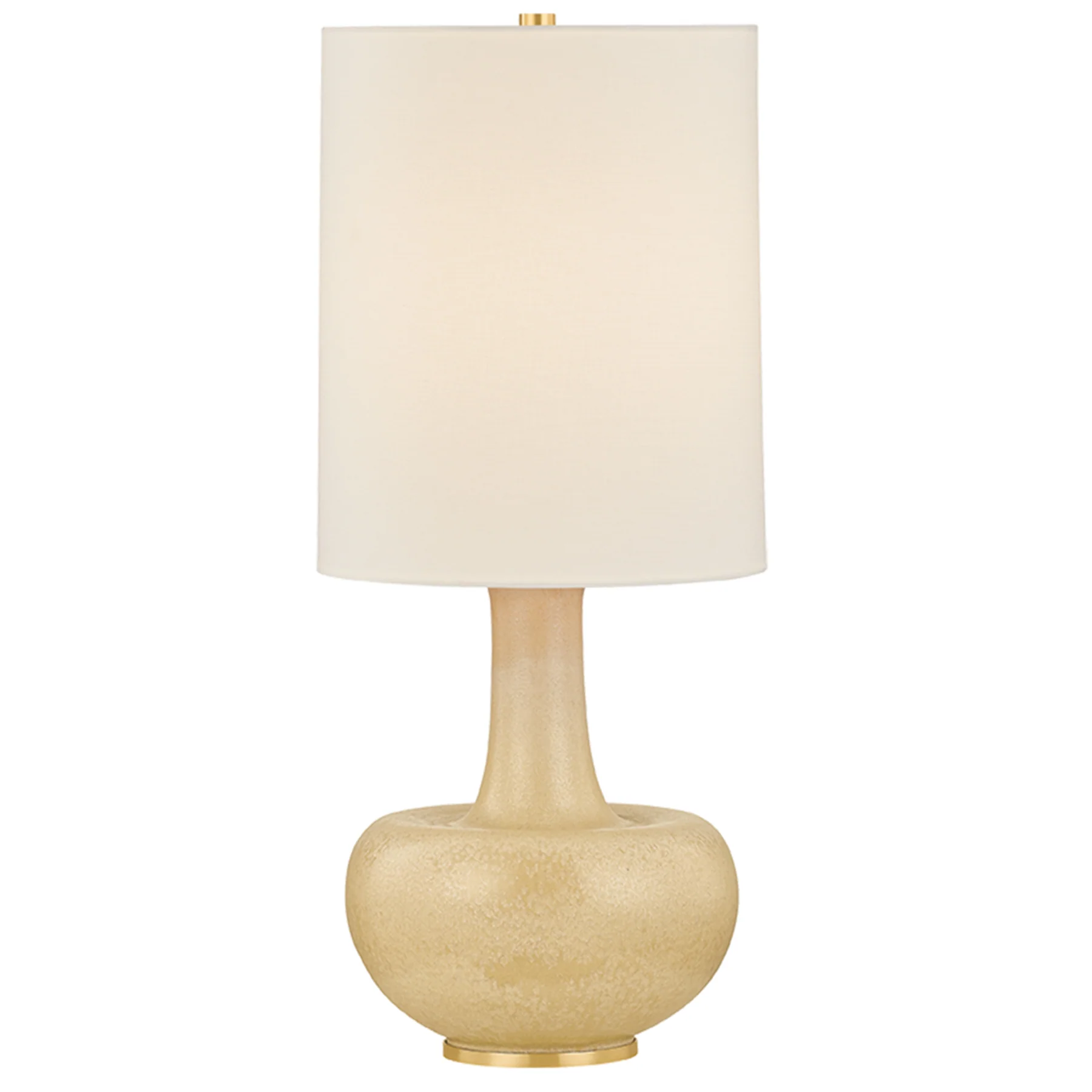 Plum Point Table Lamp, Aged Brass/Ceramic Biscotti Reactive