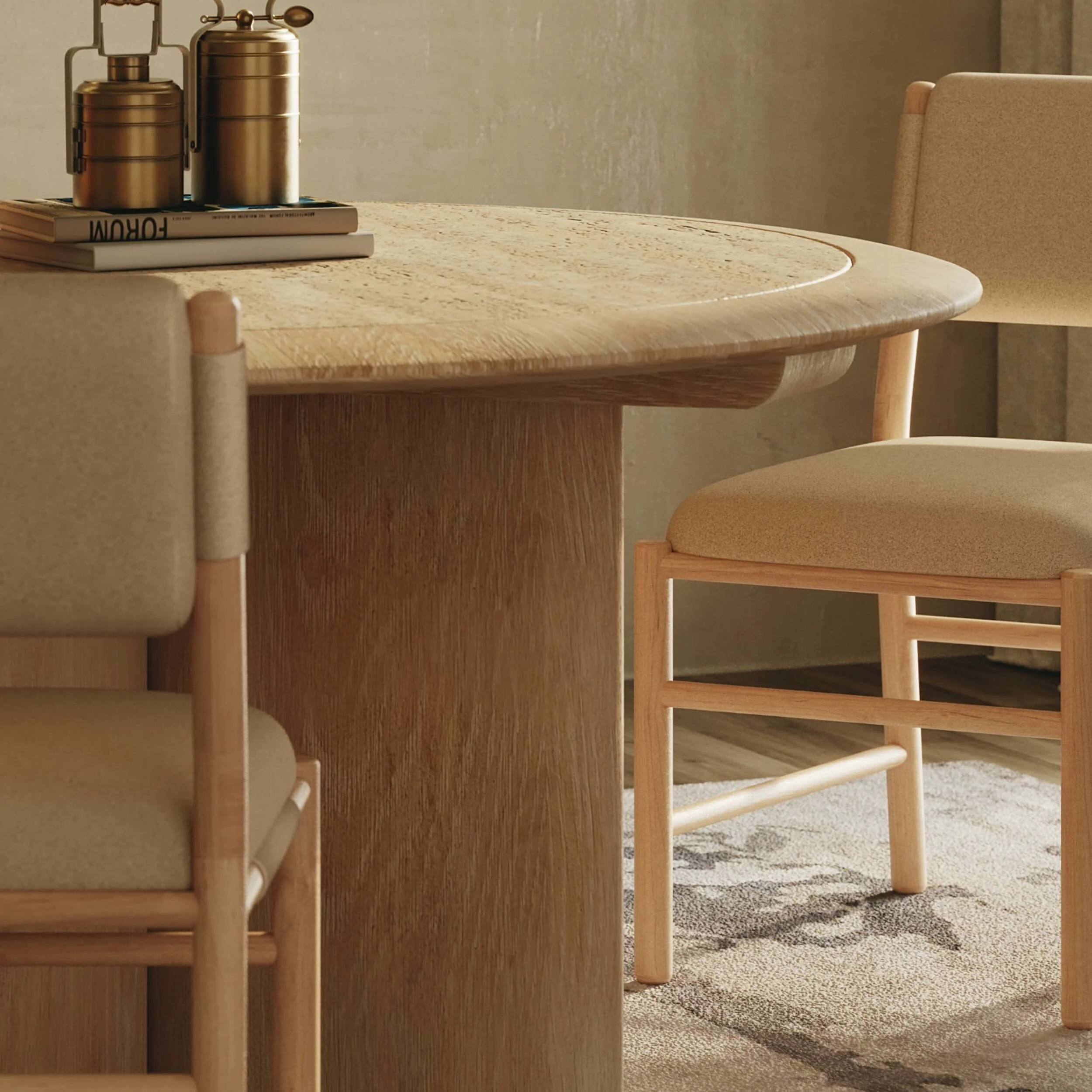 Polaris Dining Table, Cerused Oak - Image 5