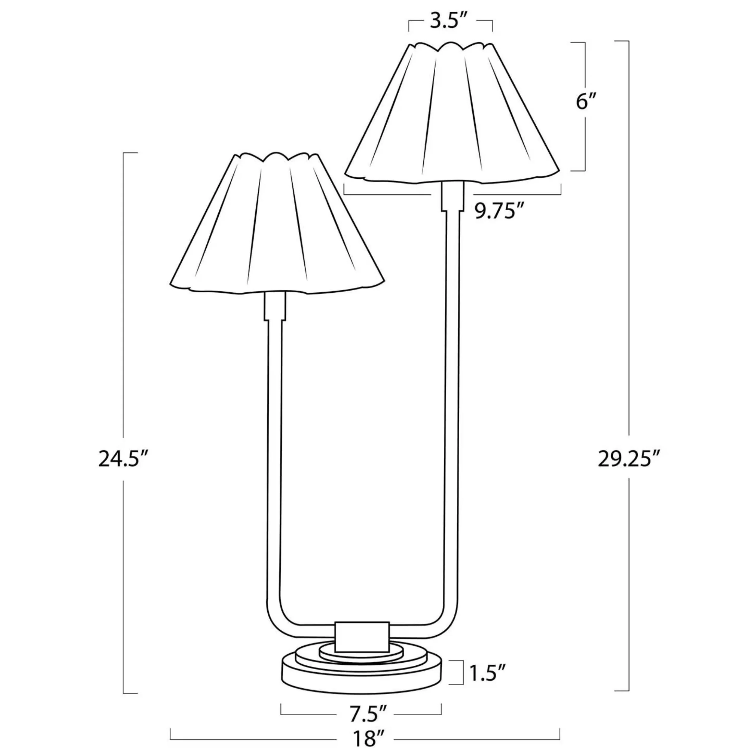 Polly Double Arm Table Lamp, Natural Brass/White - Image 4