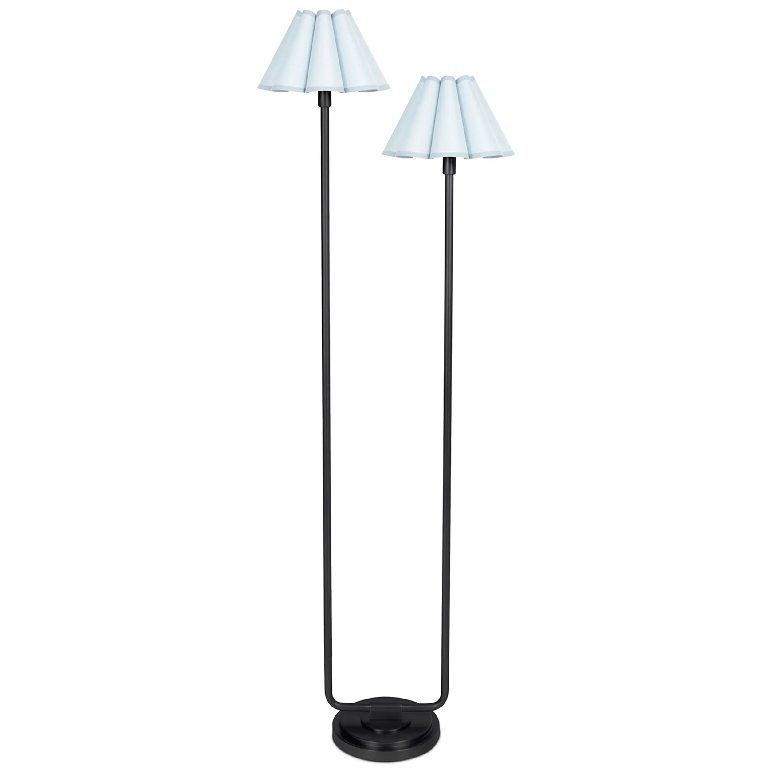 Polly Floor Lamp, Blackened Brass/Misty Blue