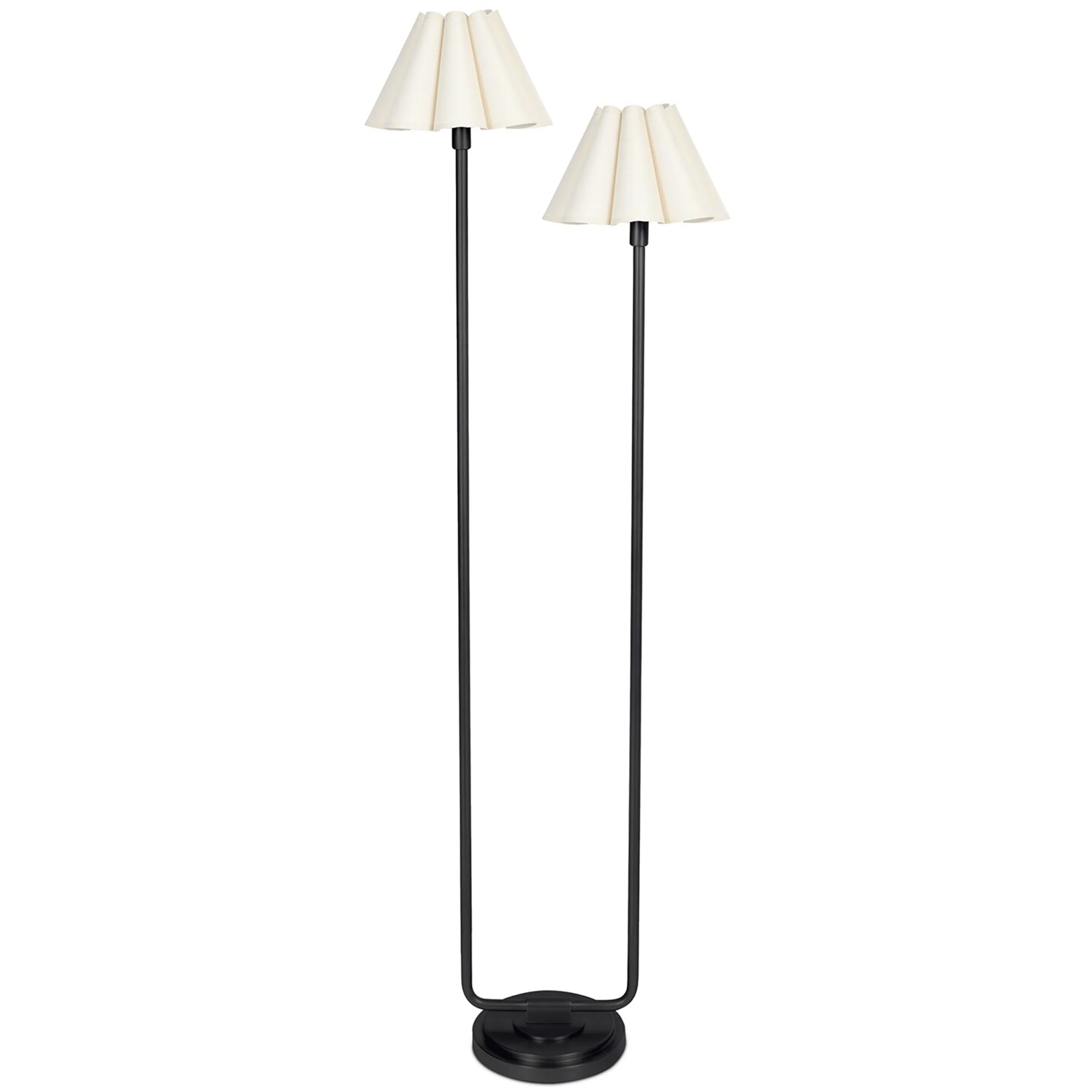 Polly Floor Lamp, Blackened Brass/Oyster