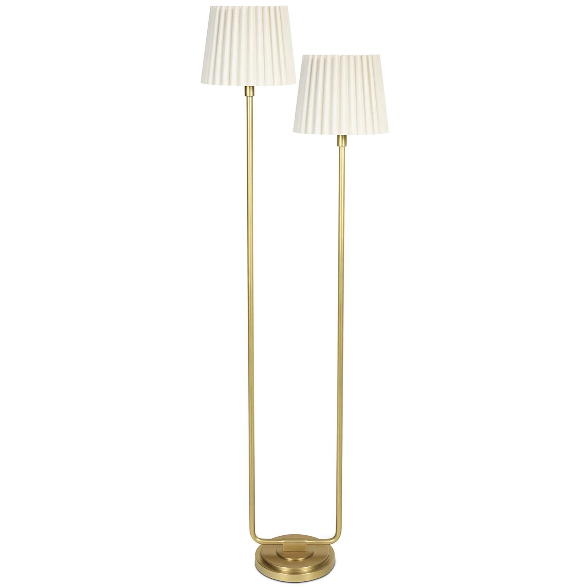Polly Floor Lamp, Natural Brass/Oyster Wave