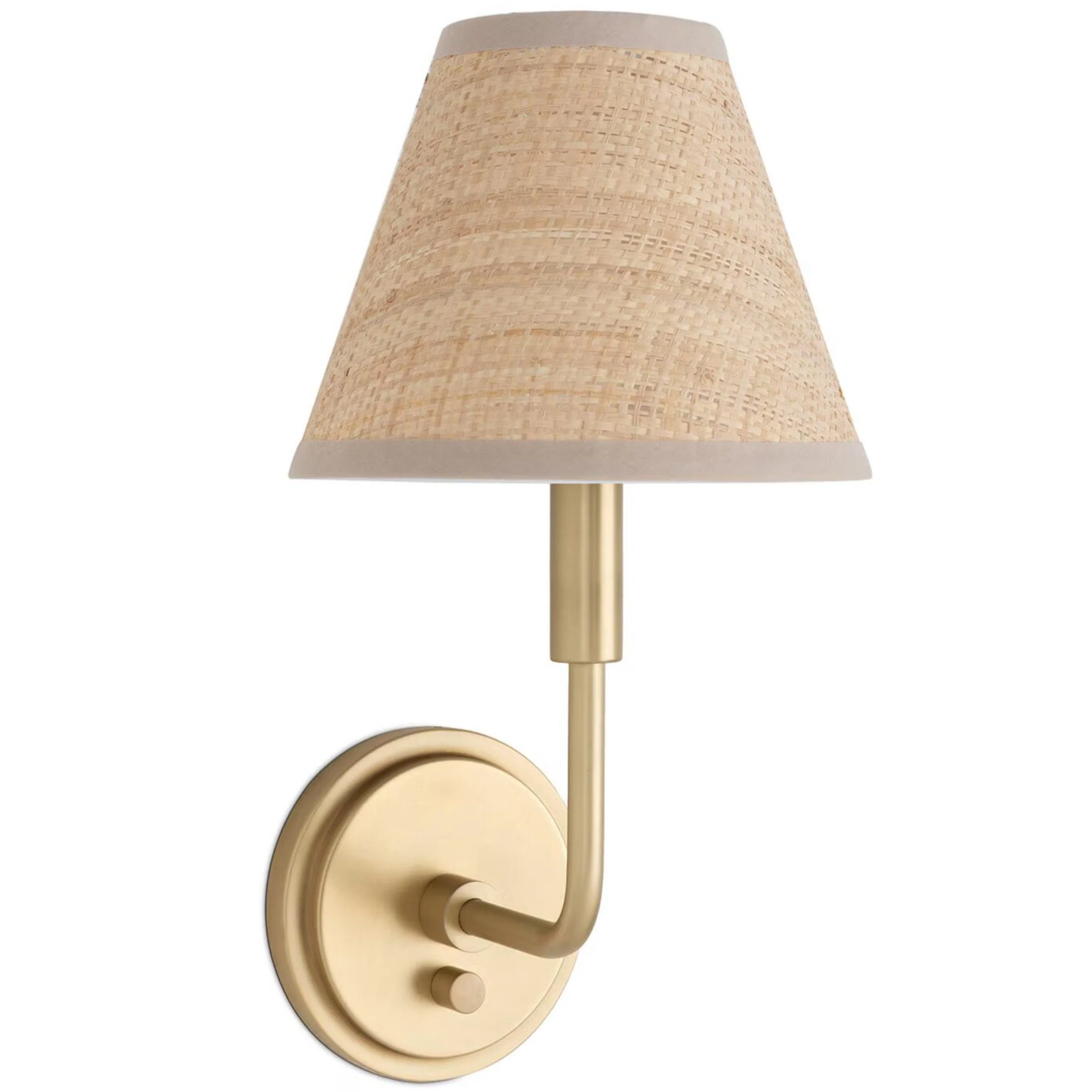 Polly Single Sconce, Natural Brass/Rattan