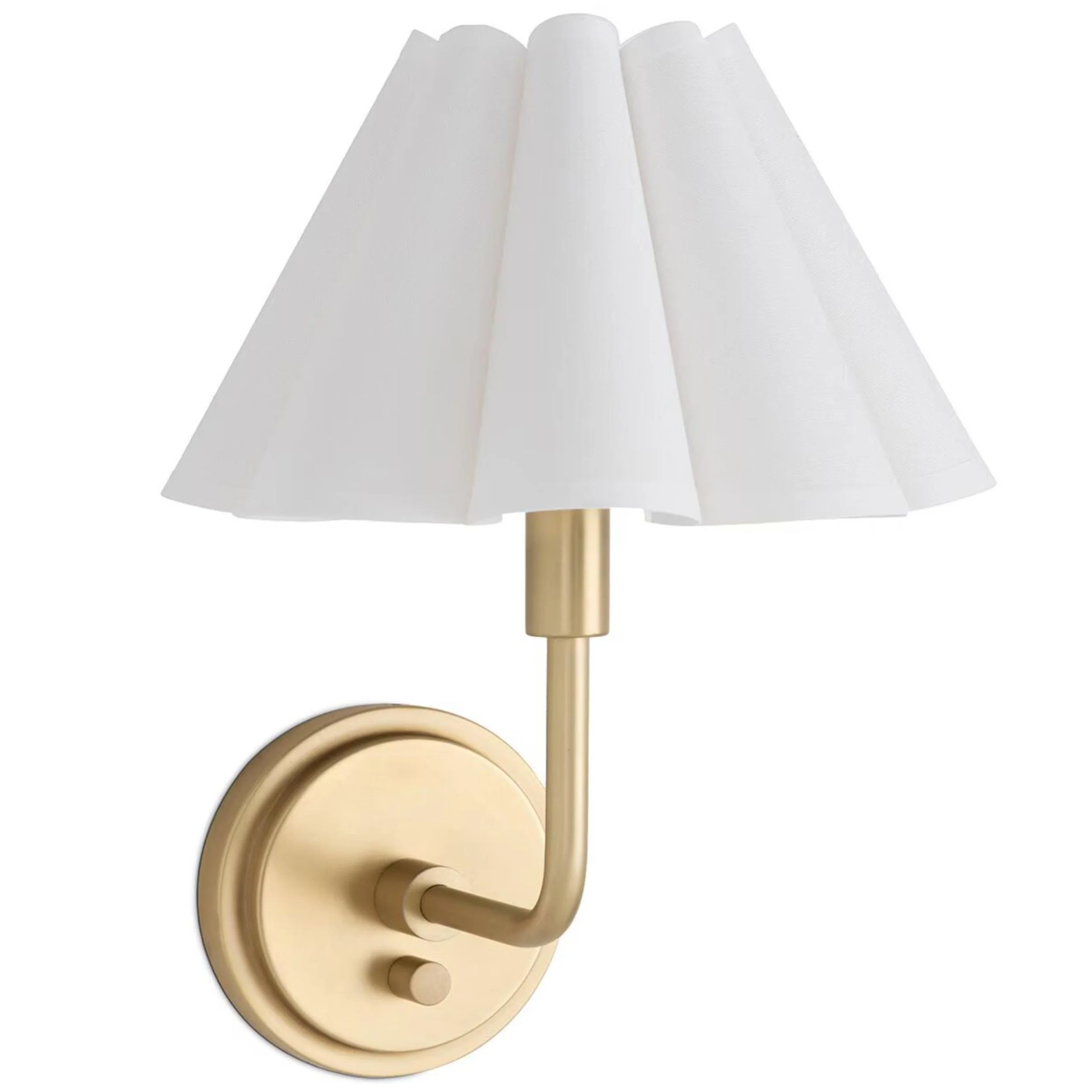 Polly Single Sconce, Natural Brass/White