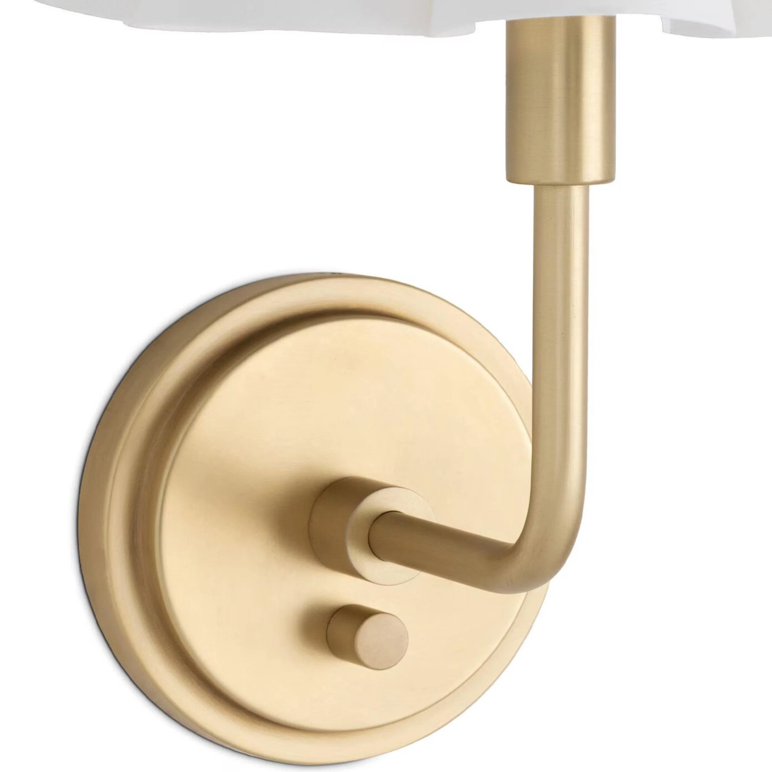 Polly Single Sconce, Natural Brass/White - Image 3