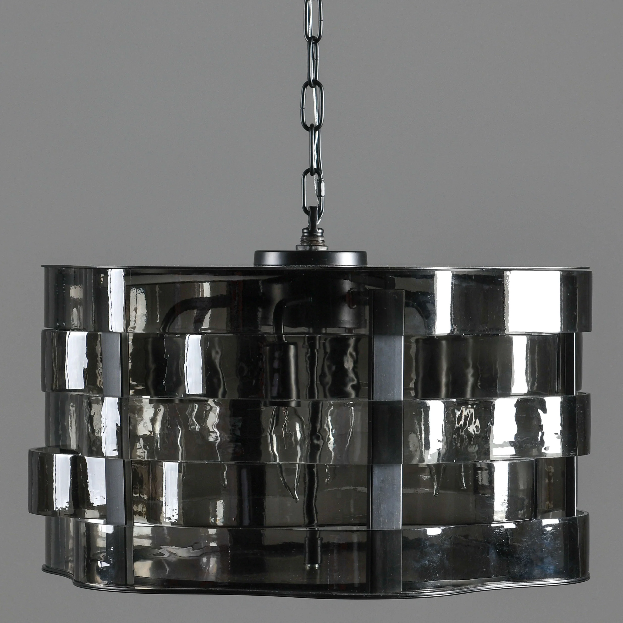 Poppy Wide Chandelier, Smoke Grey