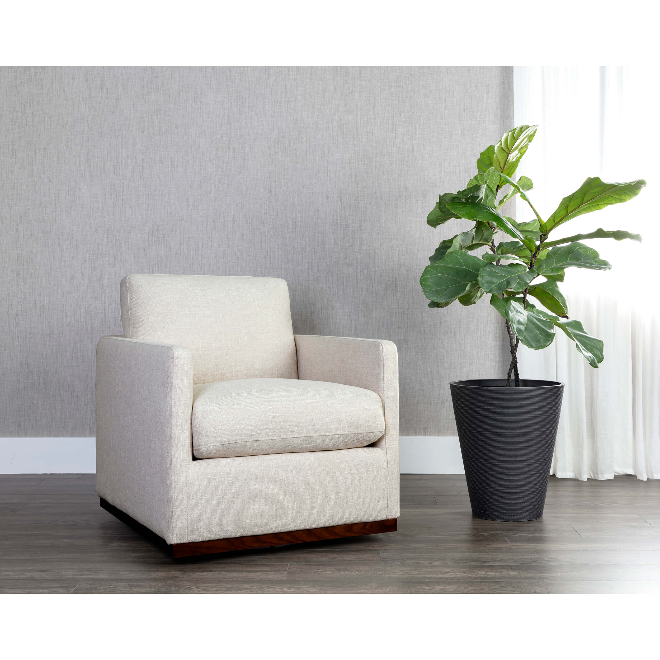 Portman Swivel Chair, Effie Linen - Image 6