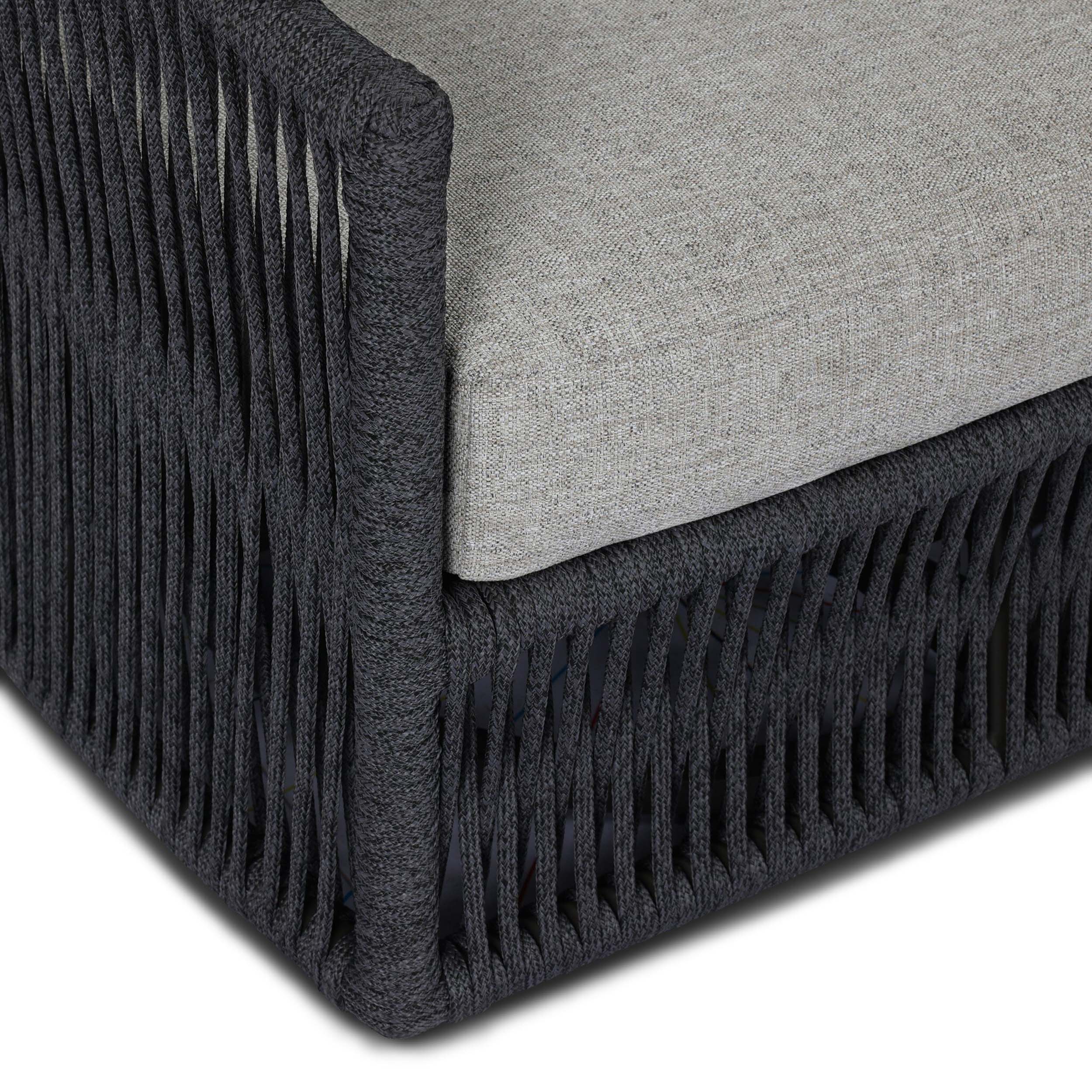 Porto Outdoor Swivel Chair, Alessi Slate/Dark Grey Rope by Four Hands - Image 7