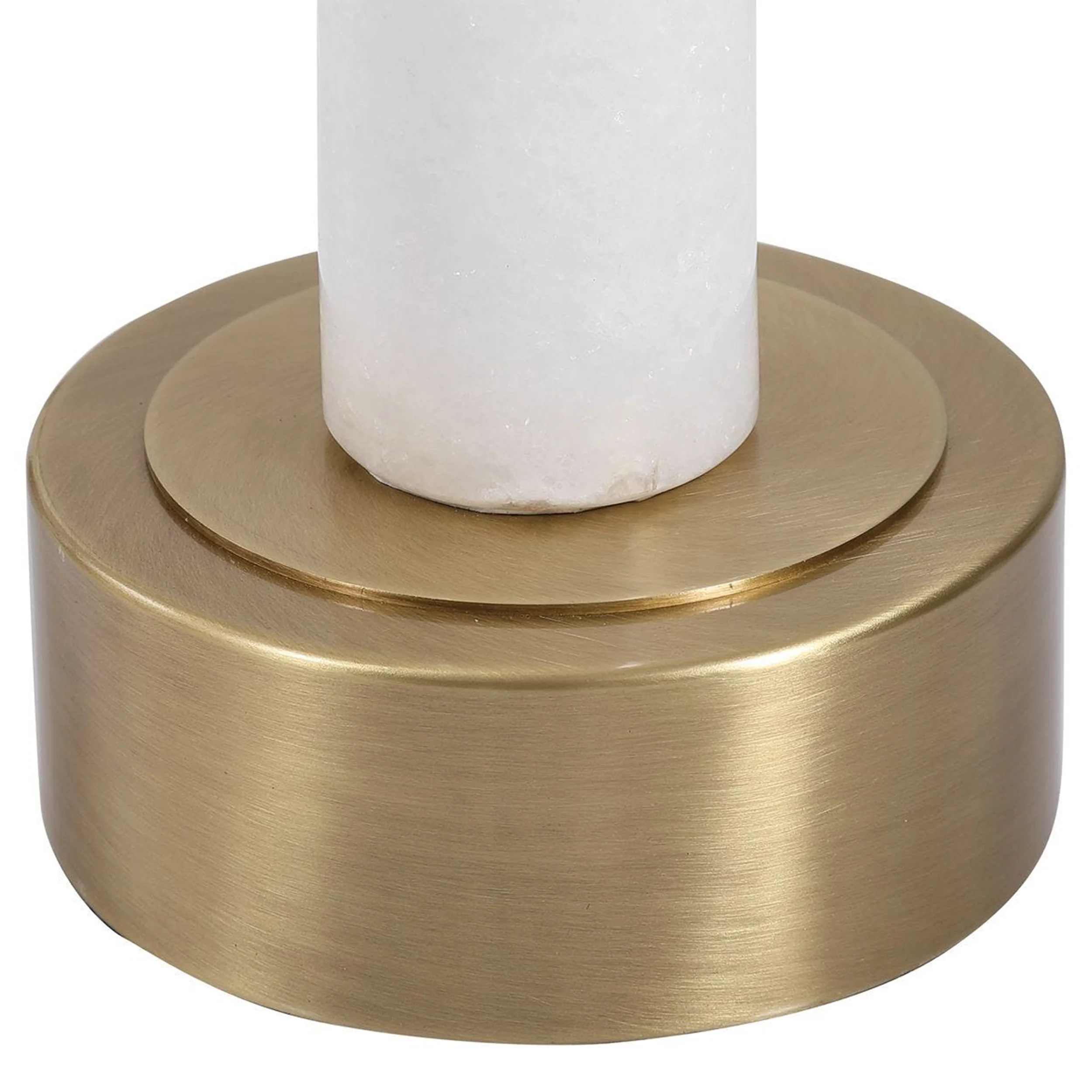 Portsmouth Accent Table, White/Brass - Image 3