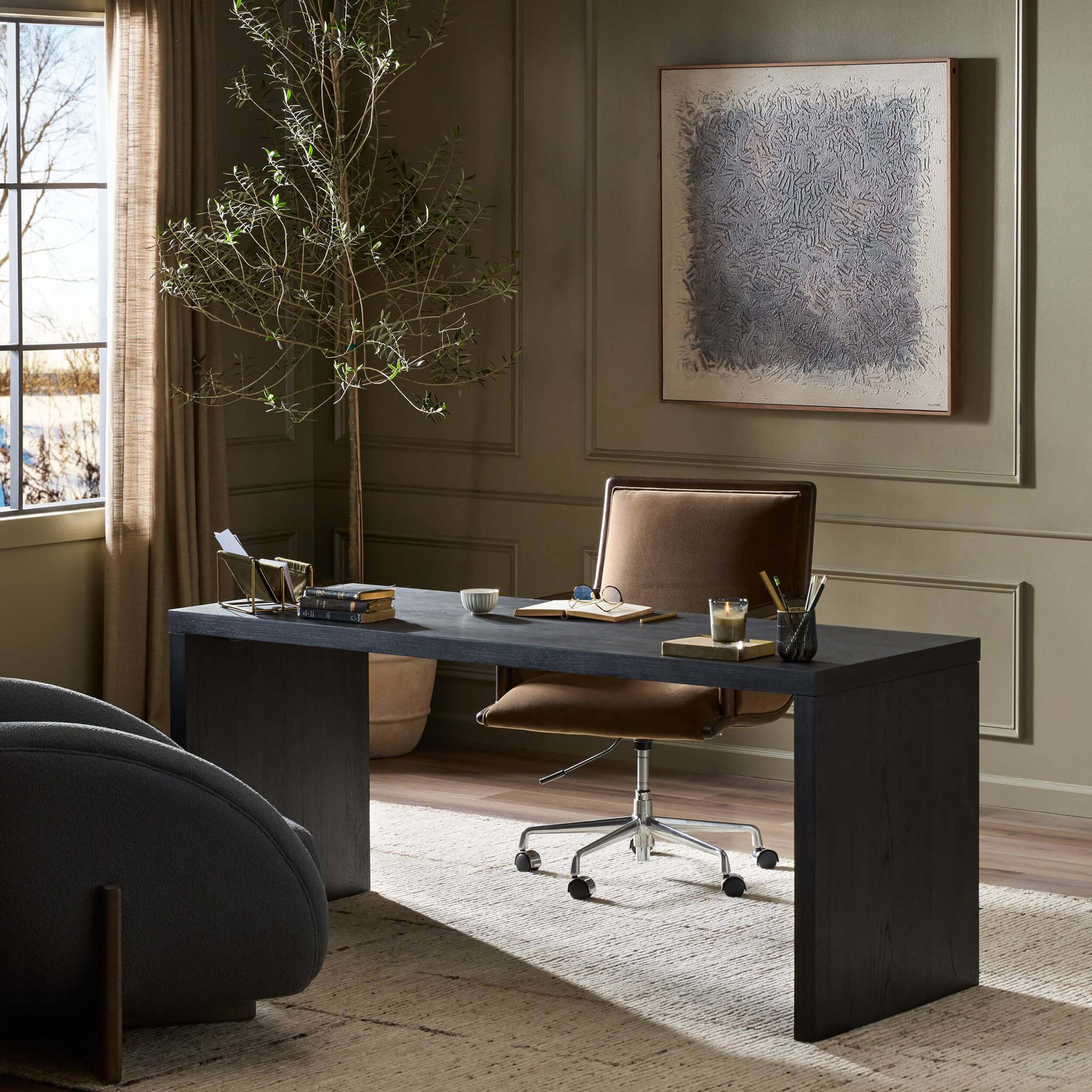 Posada Desk, Black by Four Hands - Image 5