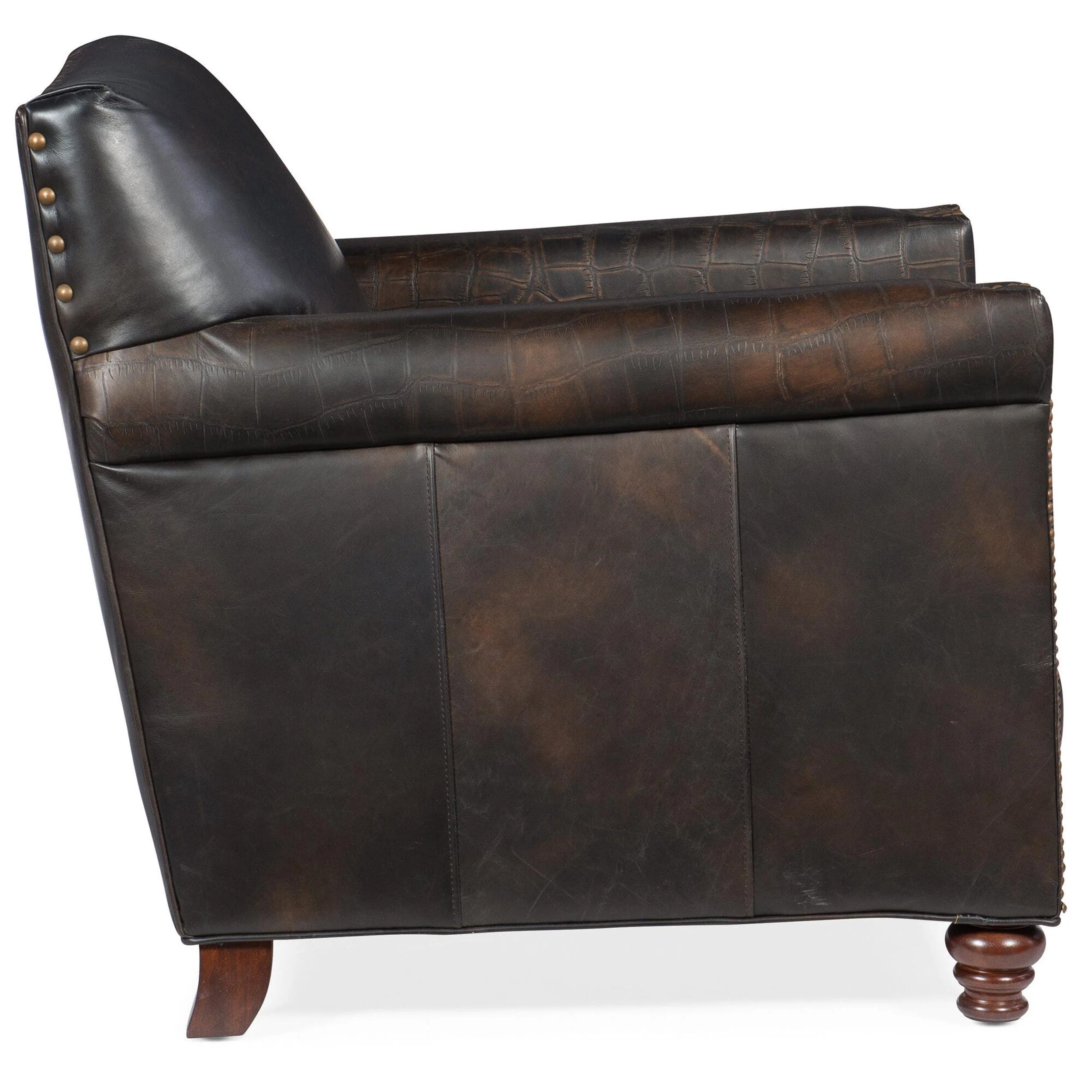 Potter Leather Club Chair, Old Saddle Fudge/Fudge Crocodile - Image 2