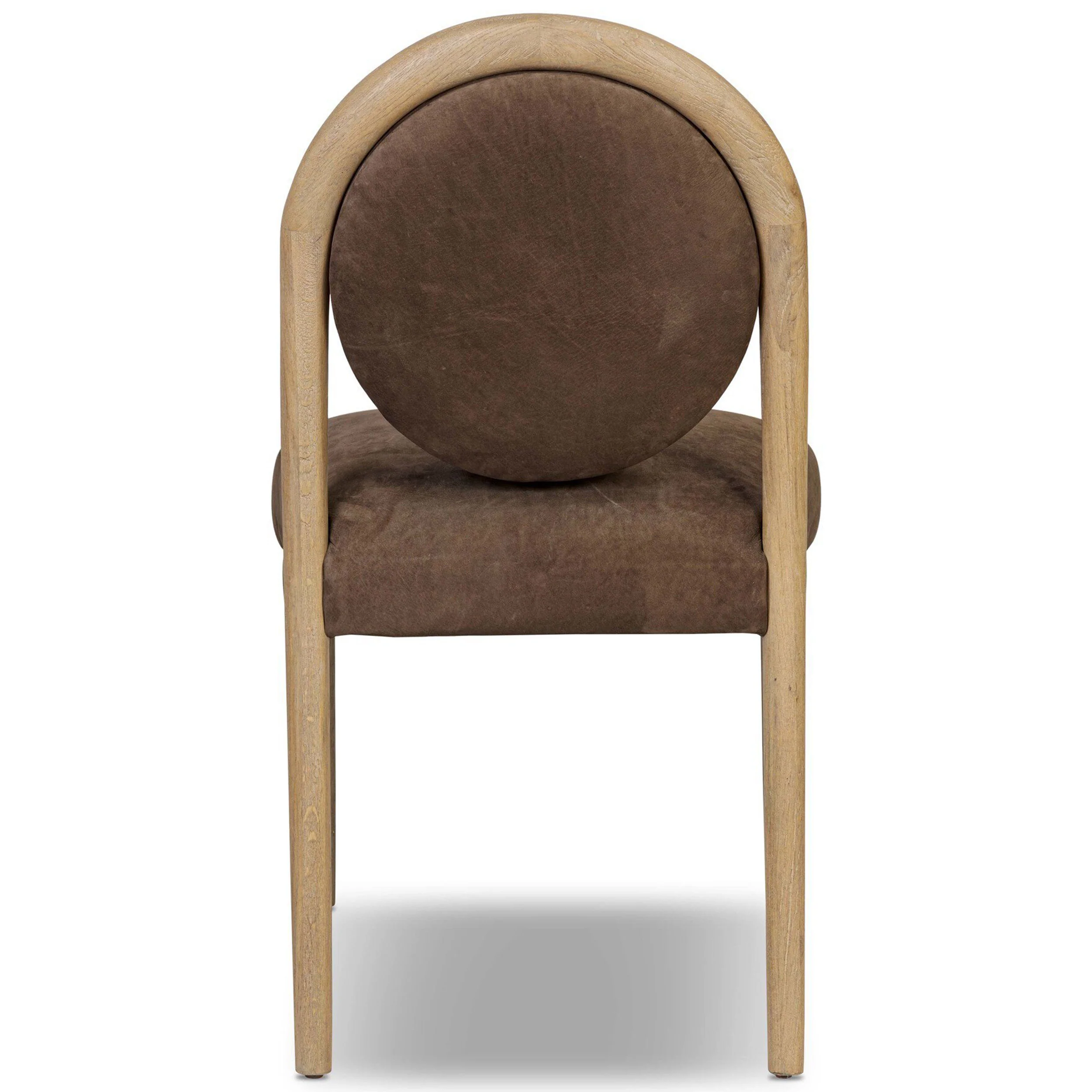 Prentiss Leather Dining Chair, Nubuck Cigar, Set of 2 by Four Hands - Image 4