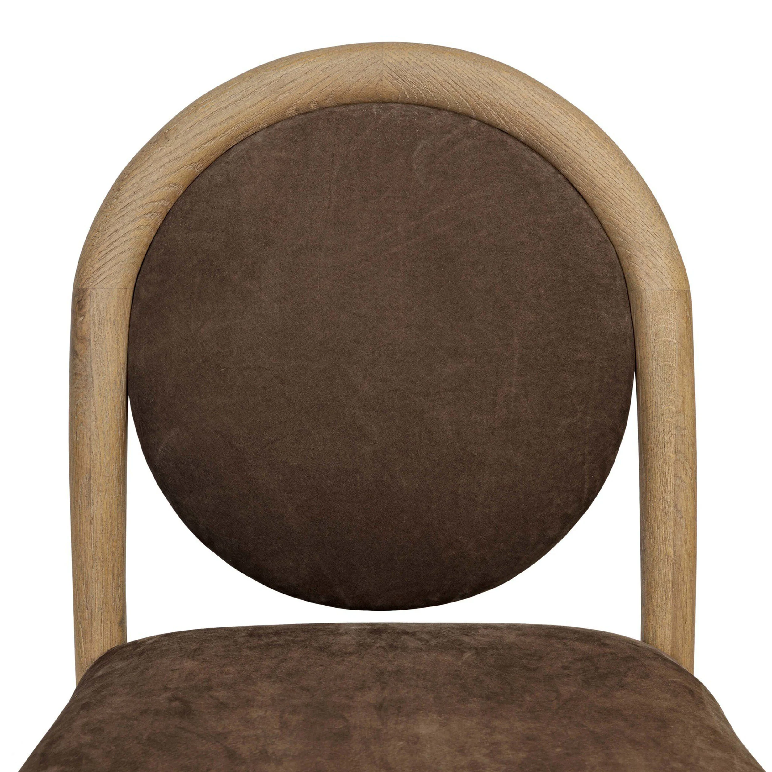 Prentiss Leather Dining Chair, Nubuck Cigar, Set of 2 by Four Hands - Image 5