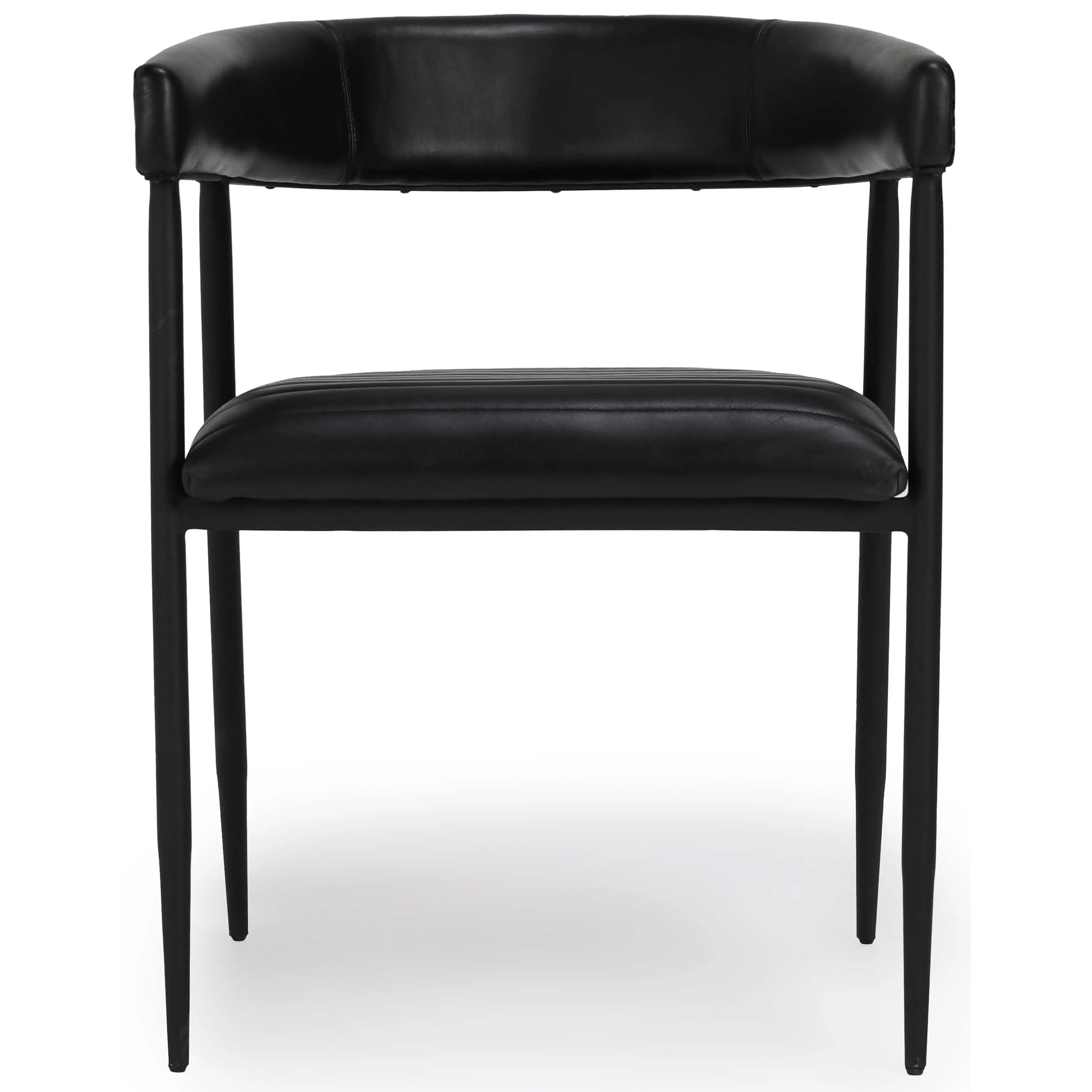 Preston Leather Dining Chair, Midnight Raven, Set of 2 - Image 2