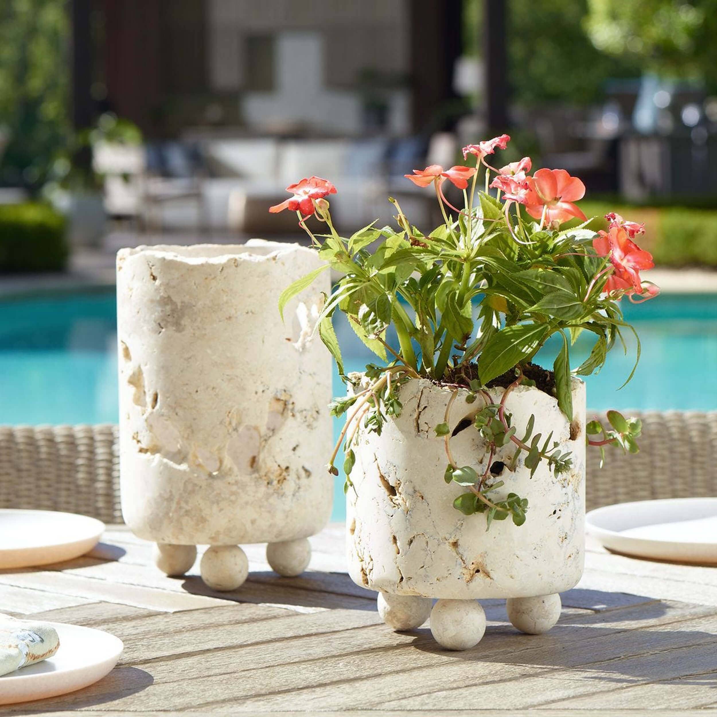 Quarried Stone Candleholders, Natural, Set of 2 - Image 6