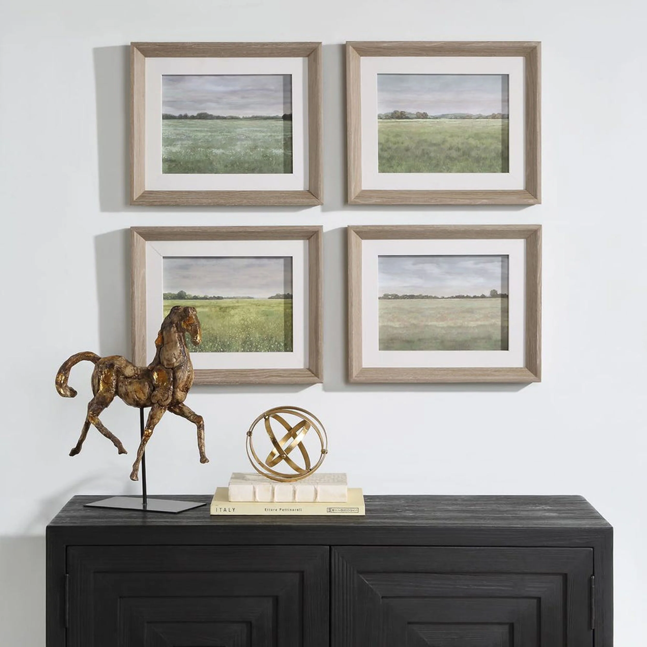 Quiet Meadows Framed Prints, Light White, Set of 4 - Image 5