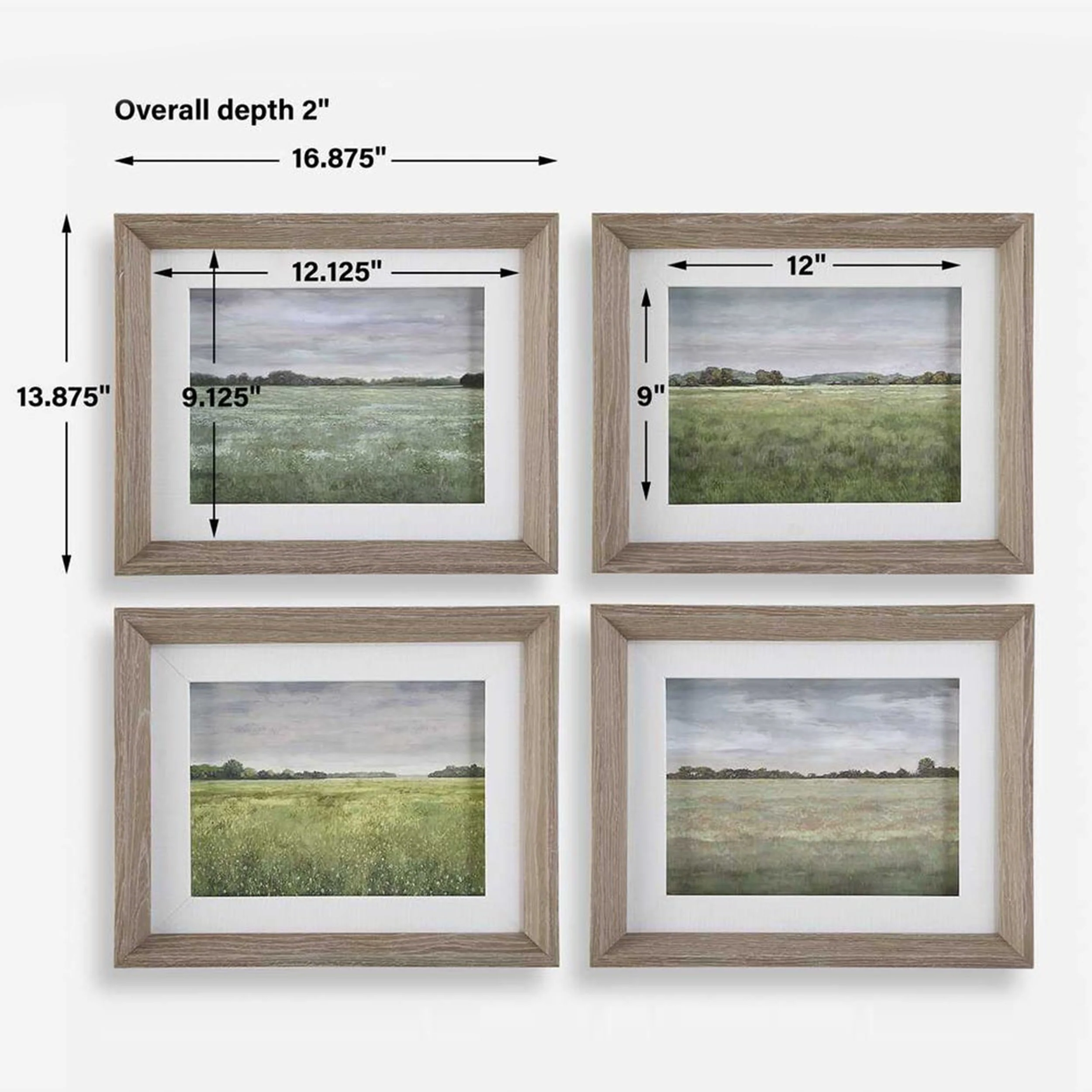 Quiet Meadows Framed Prints, Light White, Set of 4 - Image 6