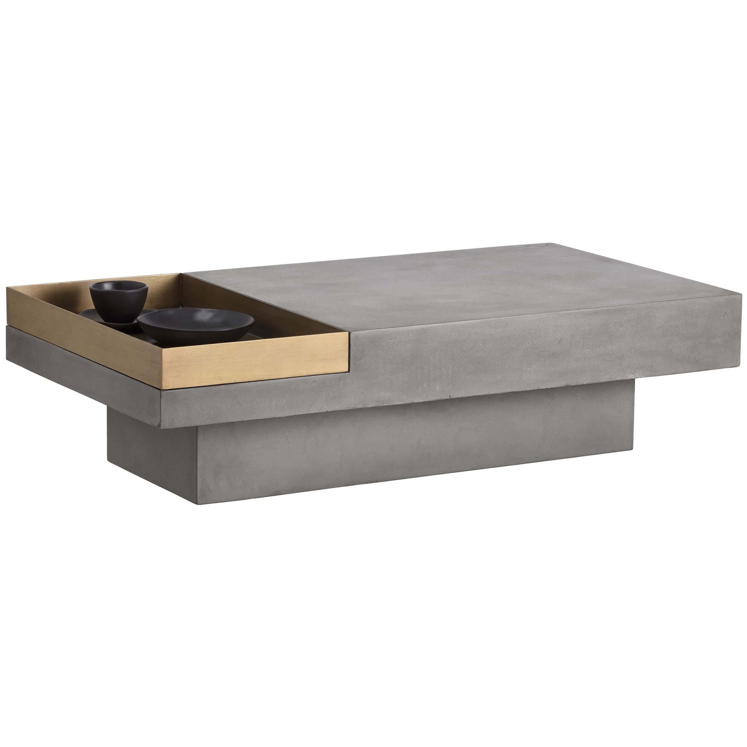 Quill Rectangular Coffee Table, Grey - Image 4