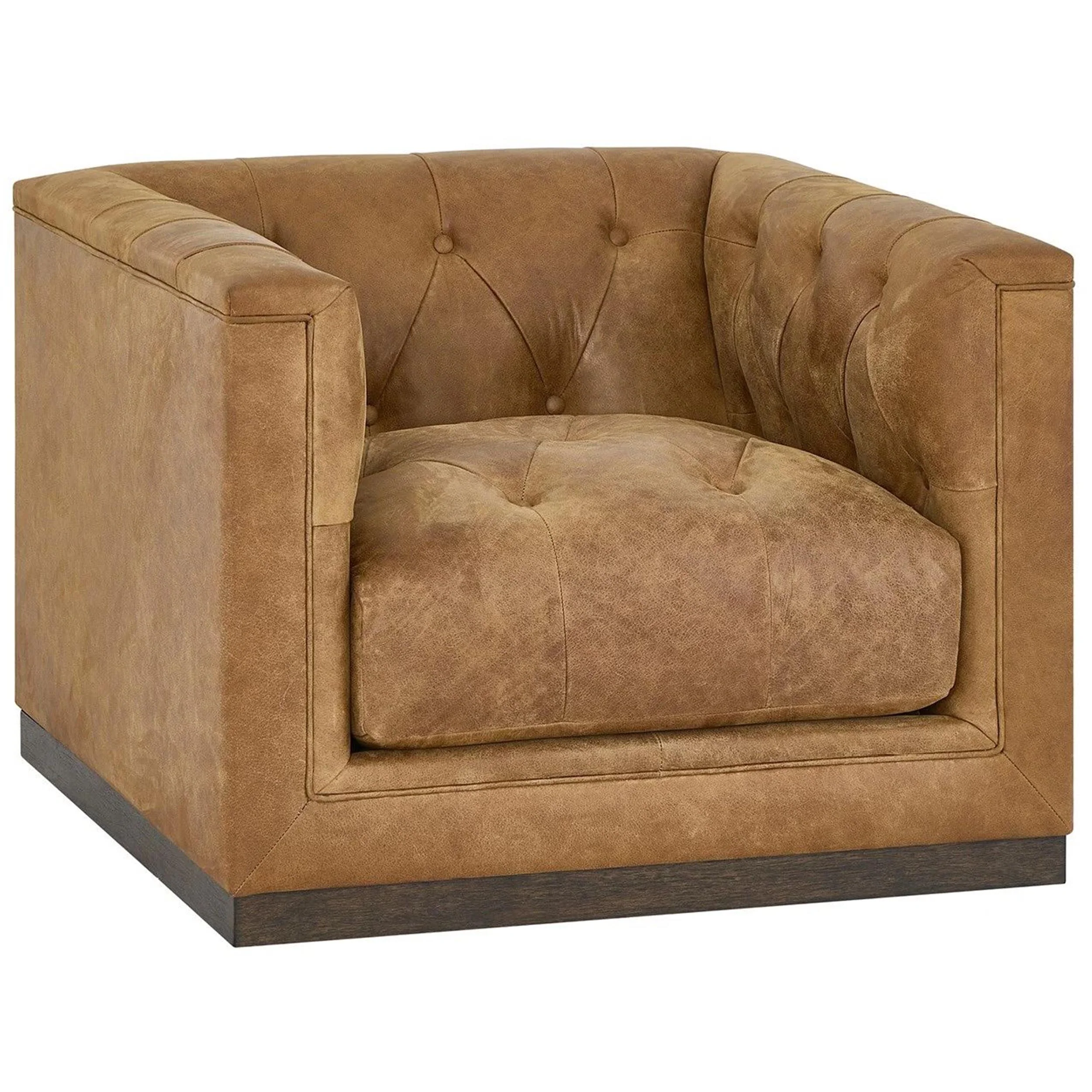 Quinn Leather Swivel Chair, Winchester Sycamore