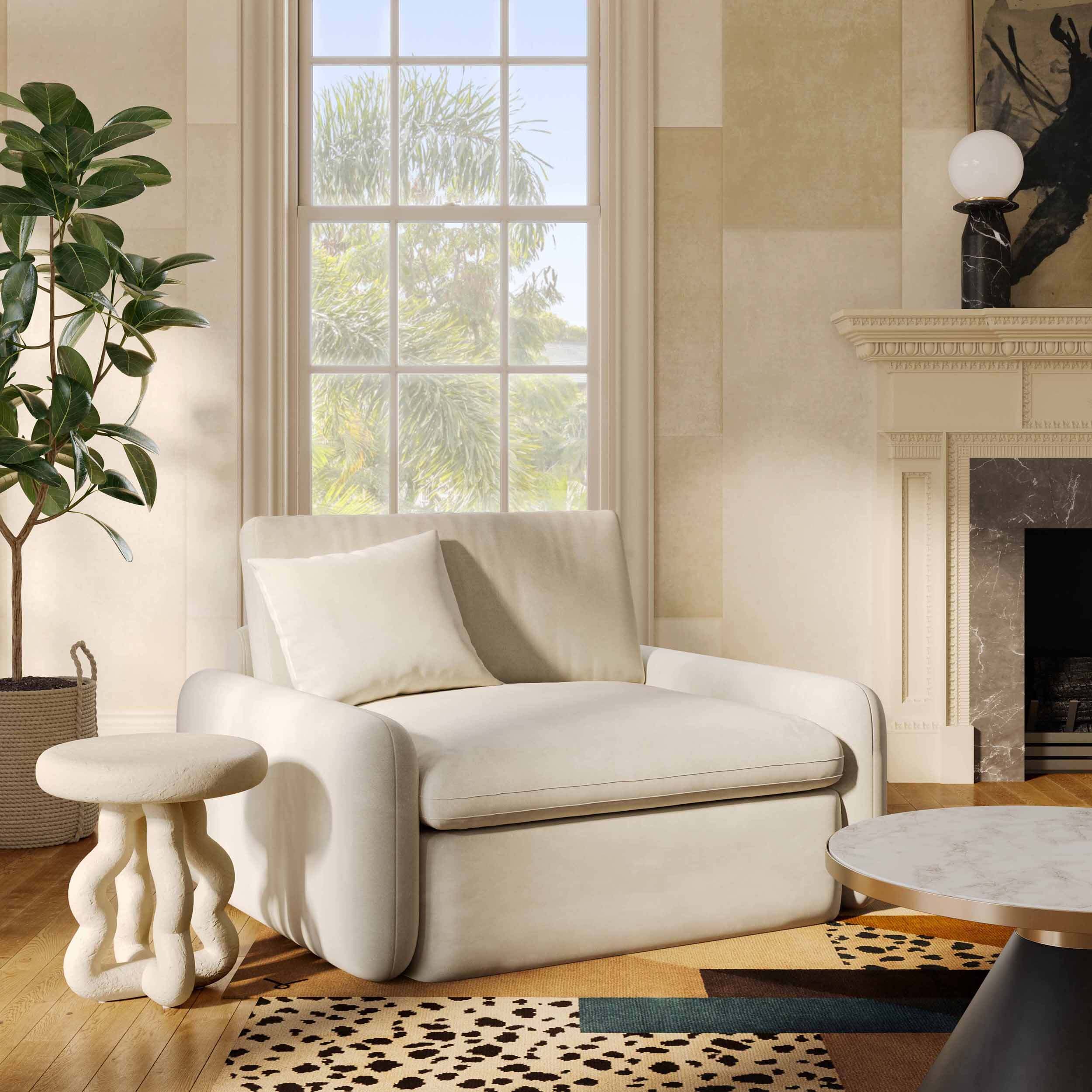 Rachelle Lounge Chair, Cream - Image 5