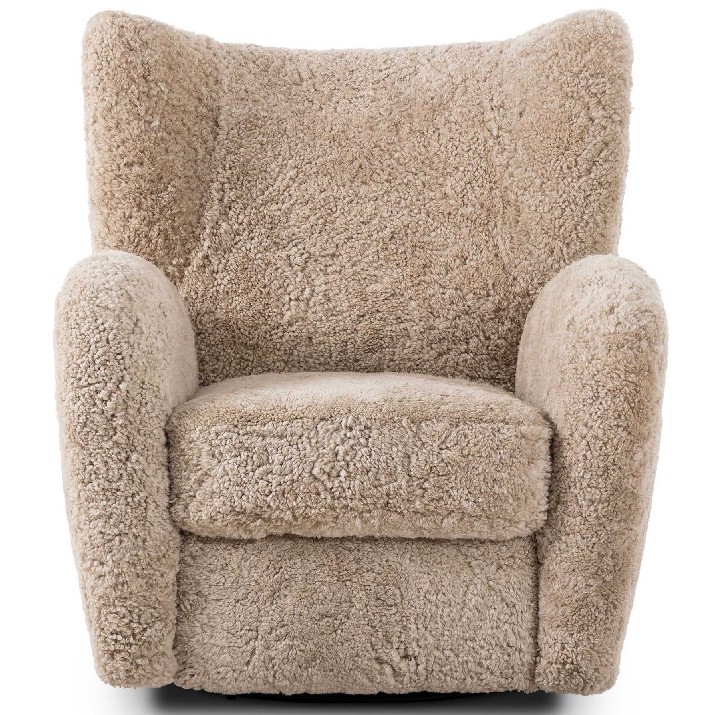 Amelie Swivel Recliner, Beige Shearling by Four Hands - Image 2