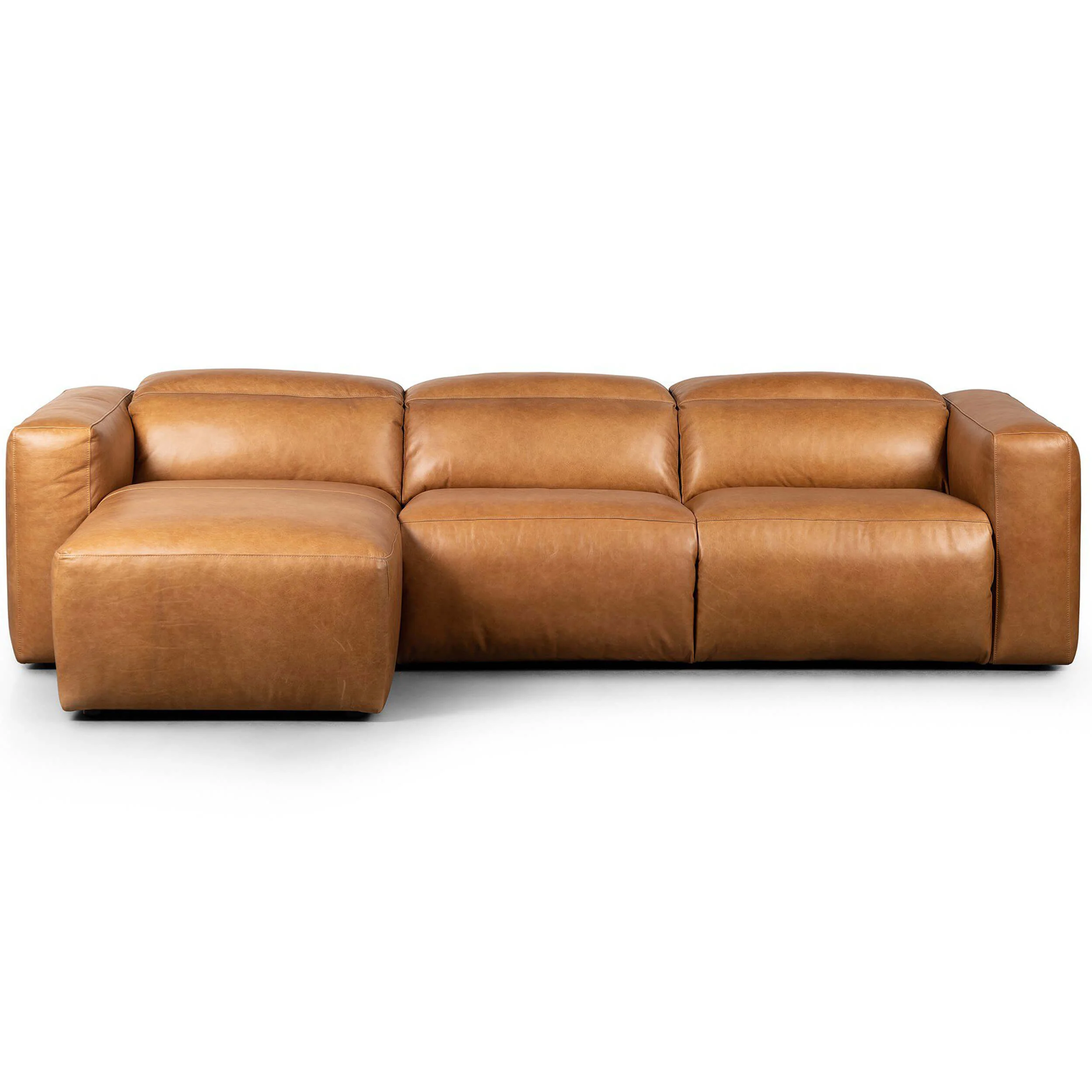 Radley 3 Piece Power Recliner Leather Sectional w/Left Chaise, Sonoma Butterscotch - Image 2