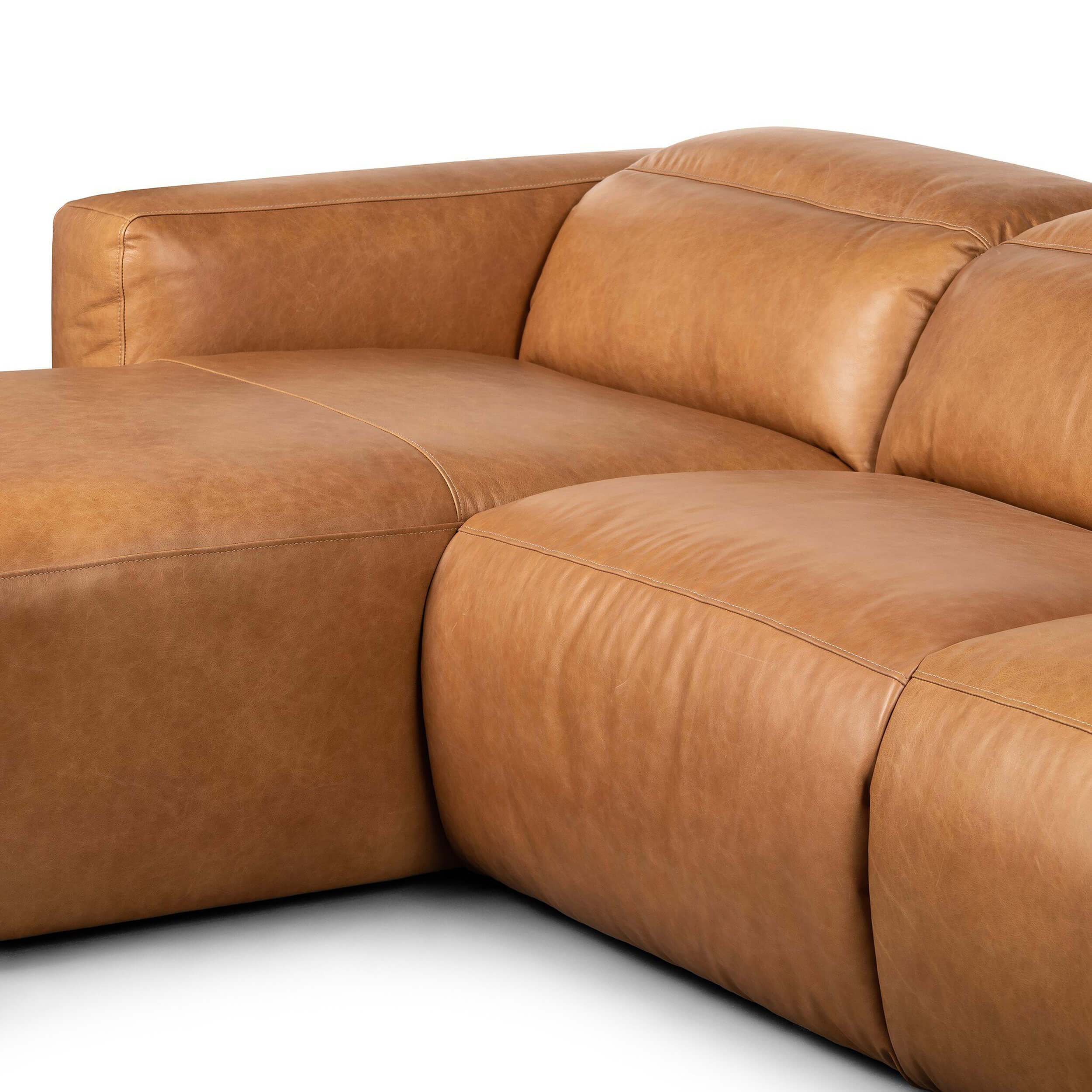 Radley 3 Piece Power Recliner Leather Sectional w/Left Chaise, Sonoma Butterscotch - Image 4