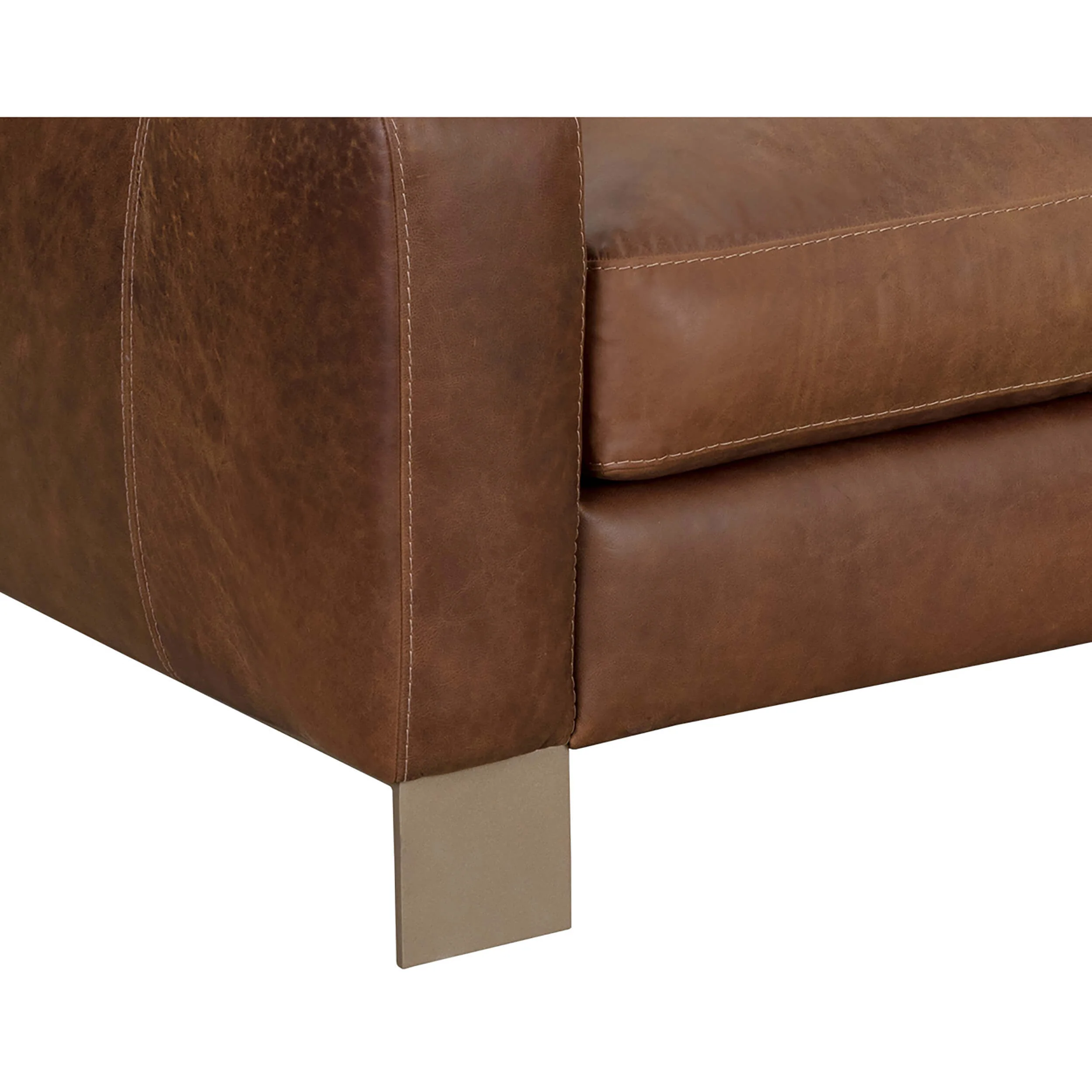 Rafael Leather Sofa, Aged Cognac - Image 6