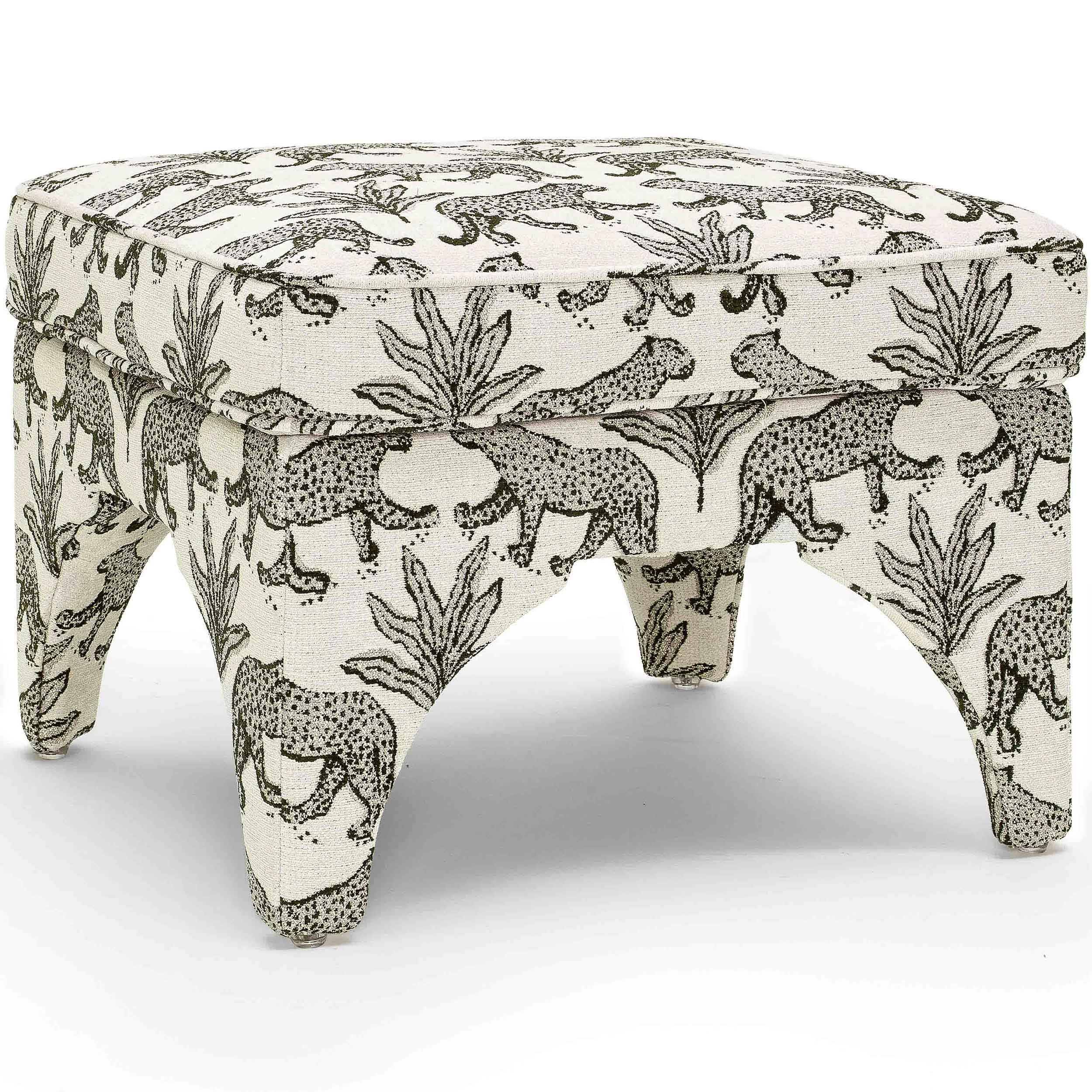 Raji Leopard Ottoman, Taupe