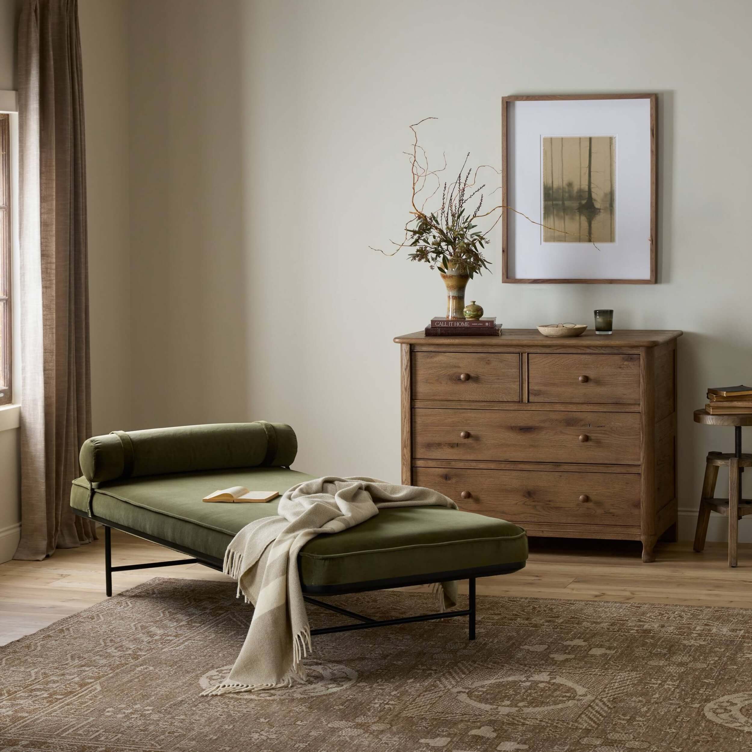 Rakesh Chaise, Surrey Olive by Four Hands - Image 6
