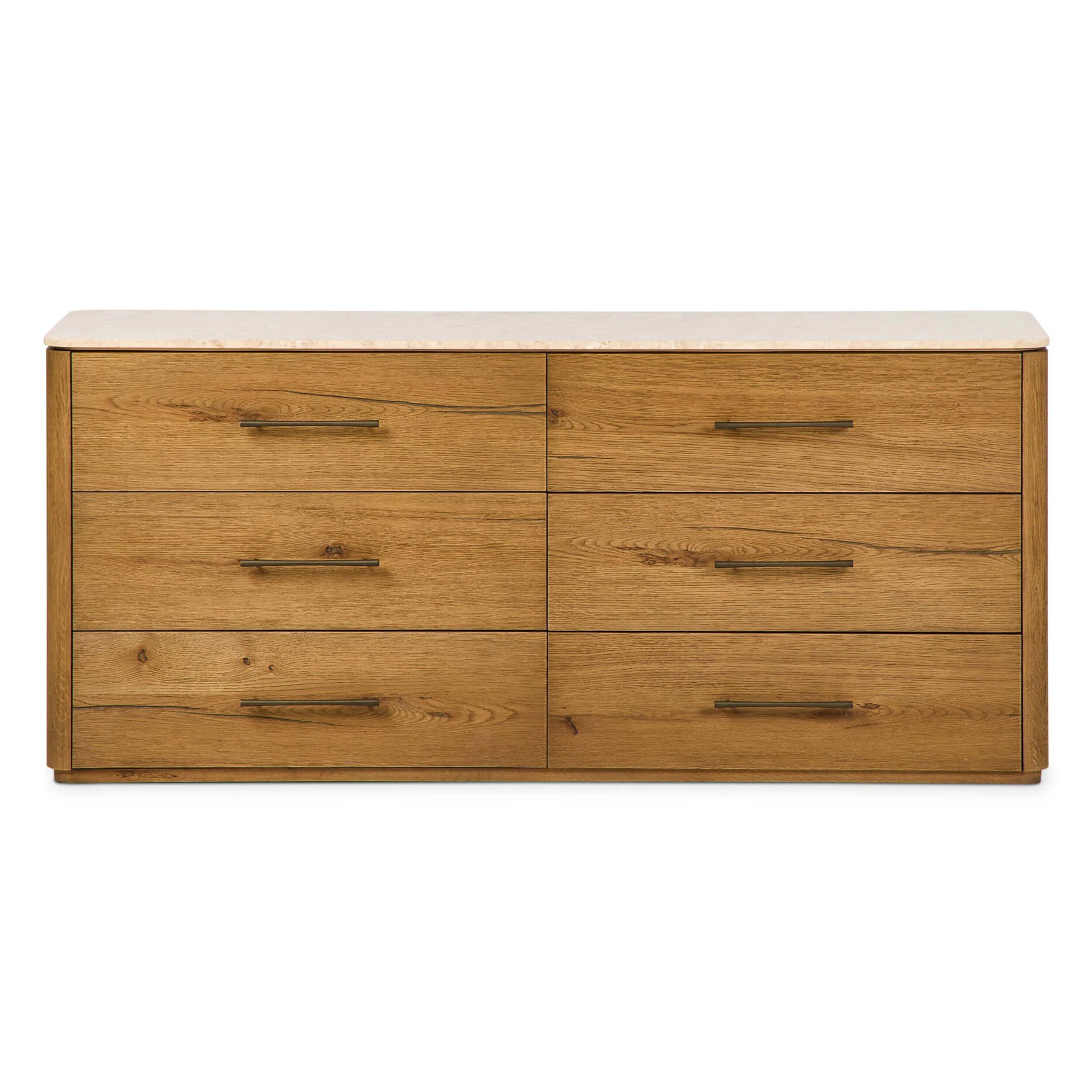 Raleigh 6 Drawer Dresser, Worn Oak by Four Hands - Image 2