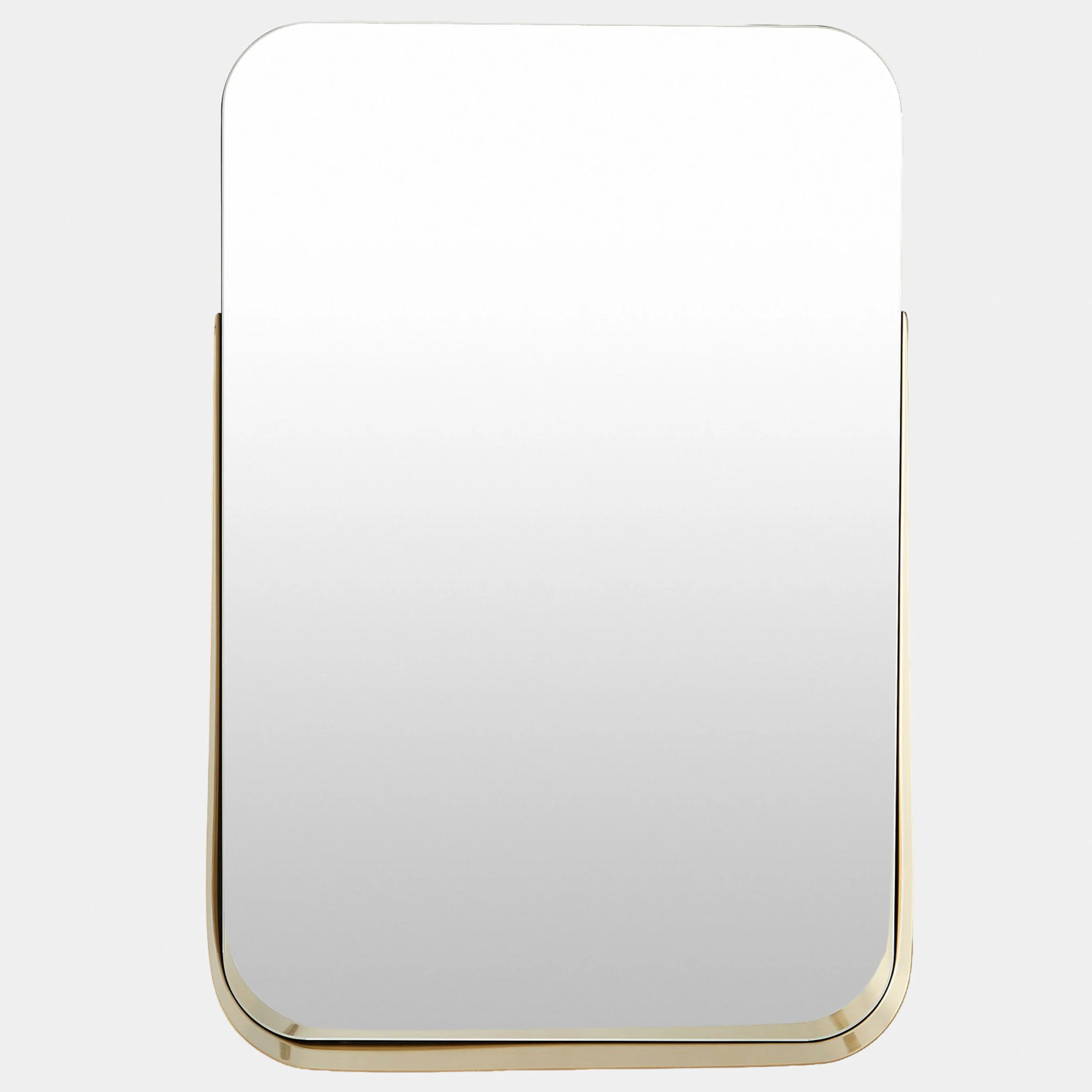 Rectangle Mirror w/ Shelf, Brass