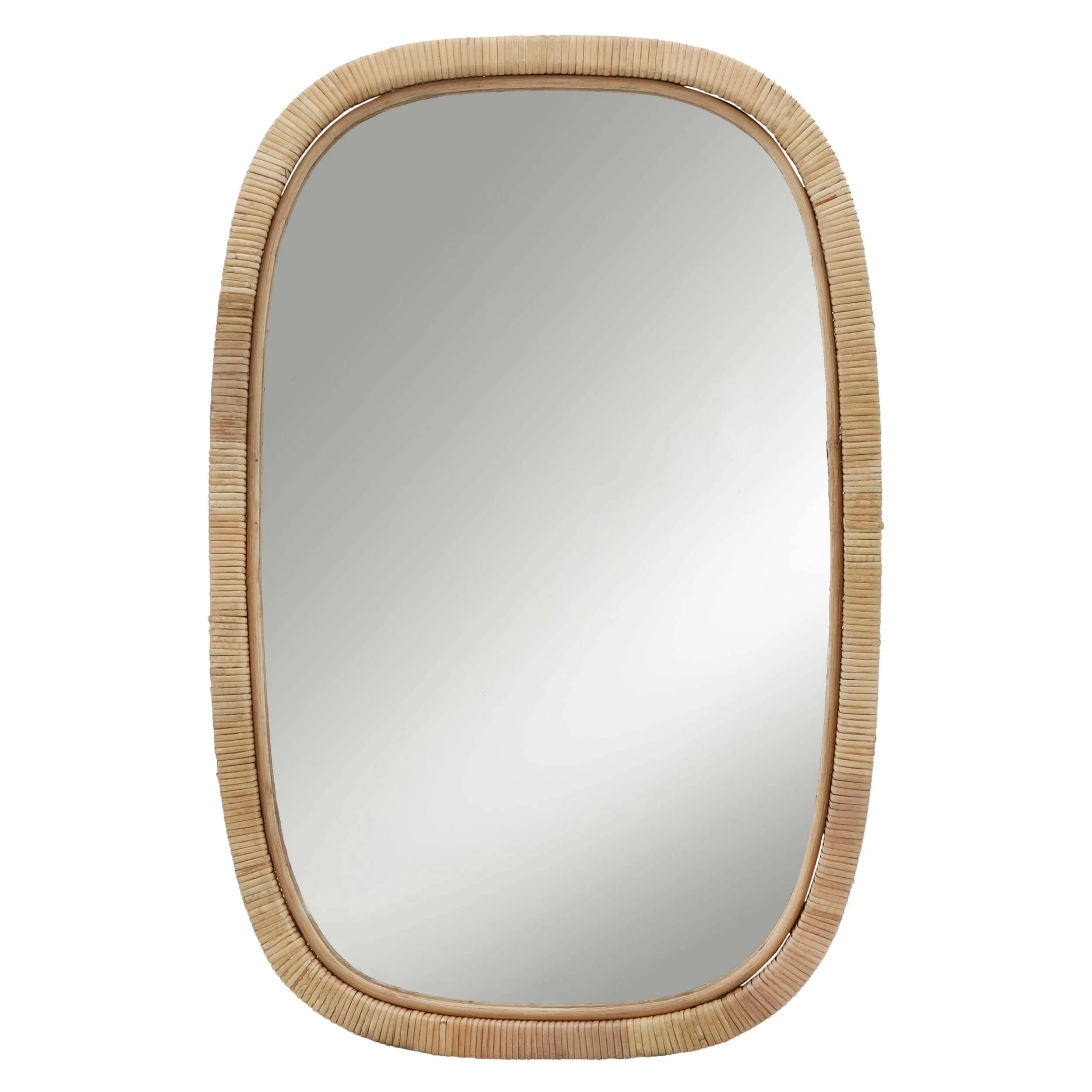 Rectangular Bamboo Mirror, Brown