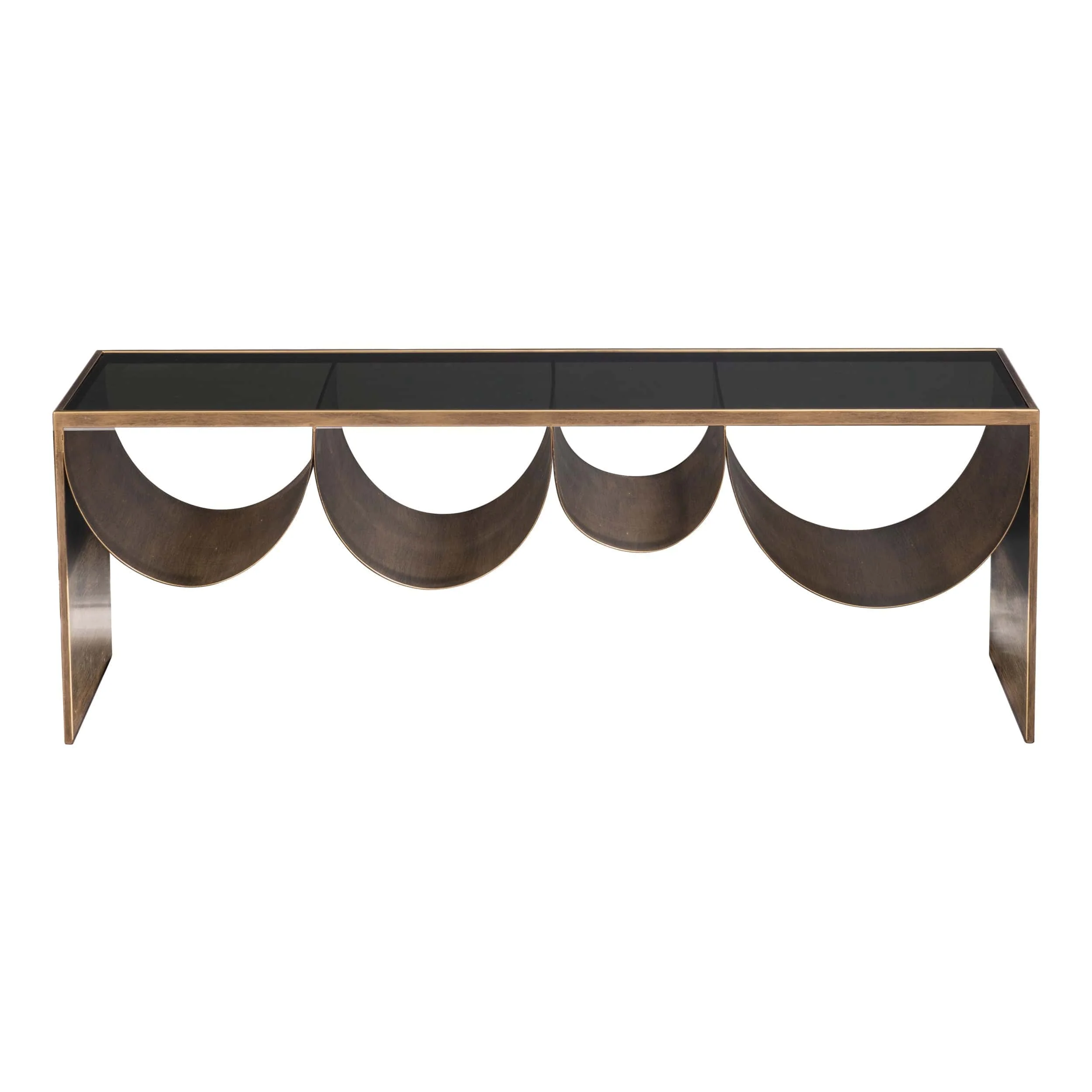Reed Coffee Table, Brass - Image 2