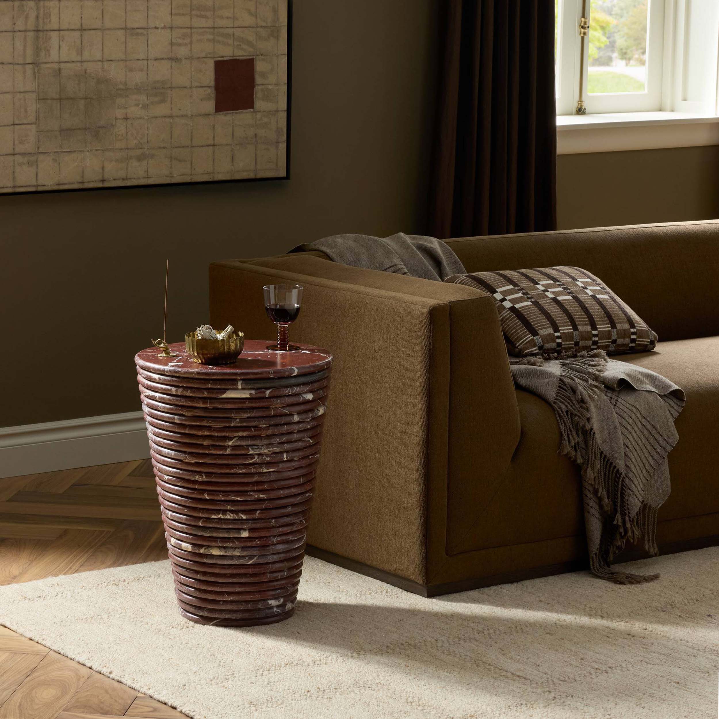 Reeves Large End Table, Cordovan Marble by Four Hands - Image 8