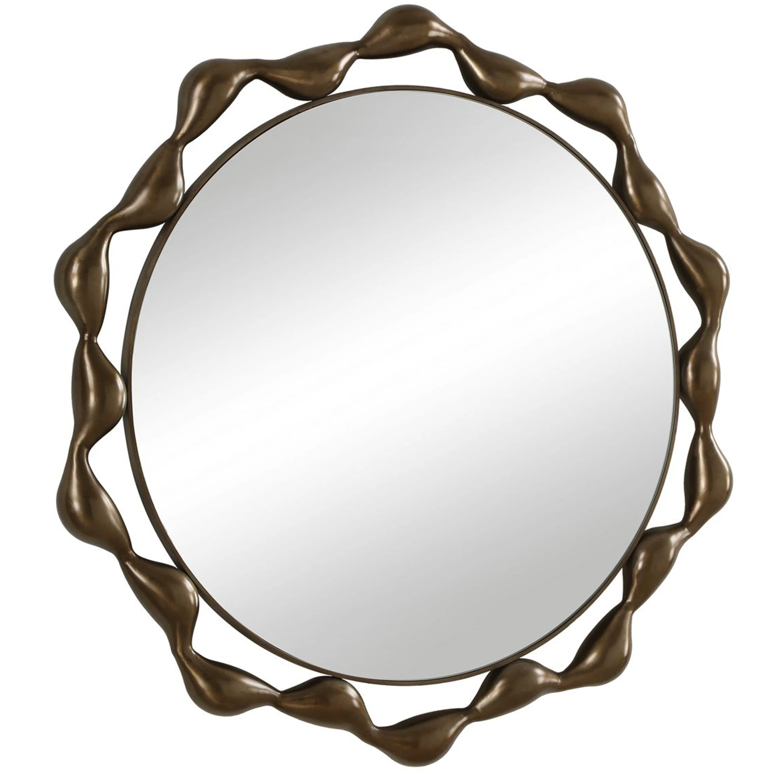 Remolino Round Mirror, Brown - Image 2