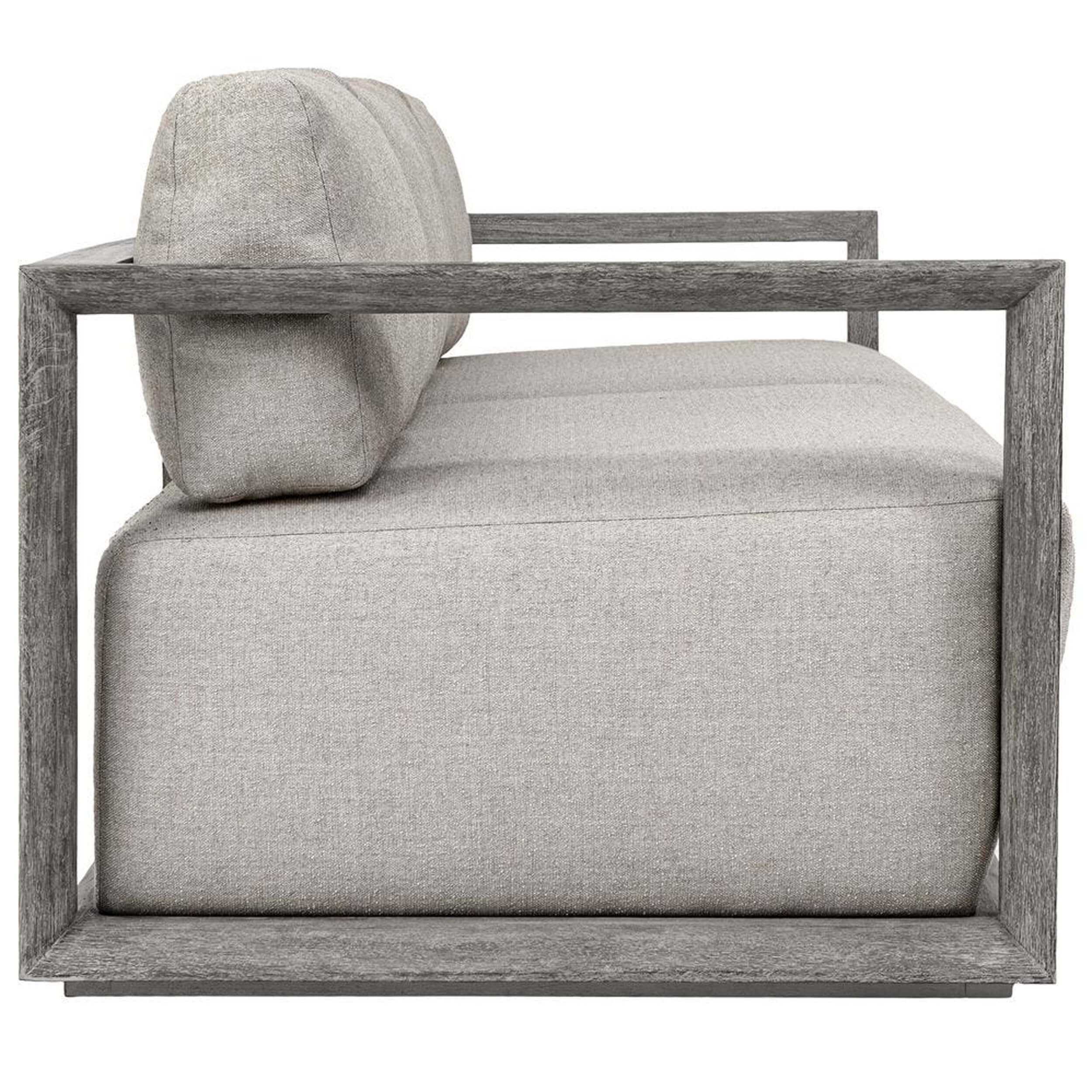 Remsen Outdoor 107" Sofa, Weathered Gray/Dove - Image 3