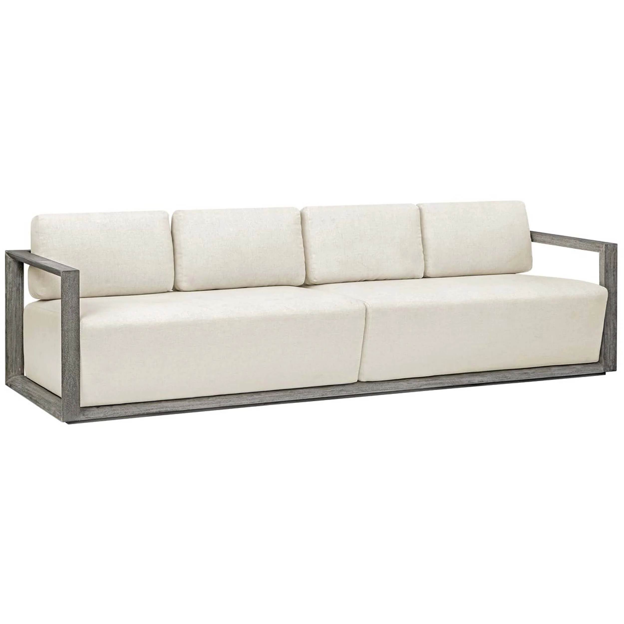 Remsen Outdoor 107" Sofa, Weathered Gray/Oyster - Image 2