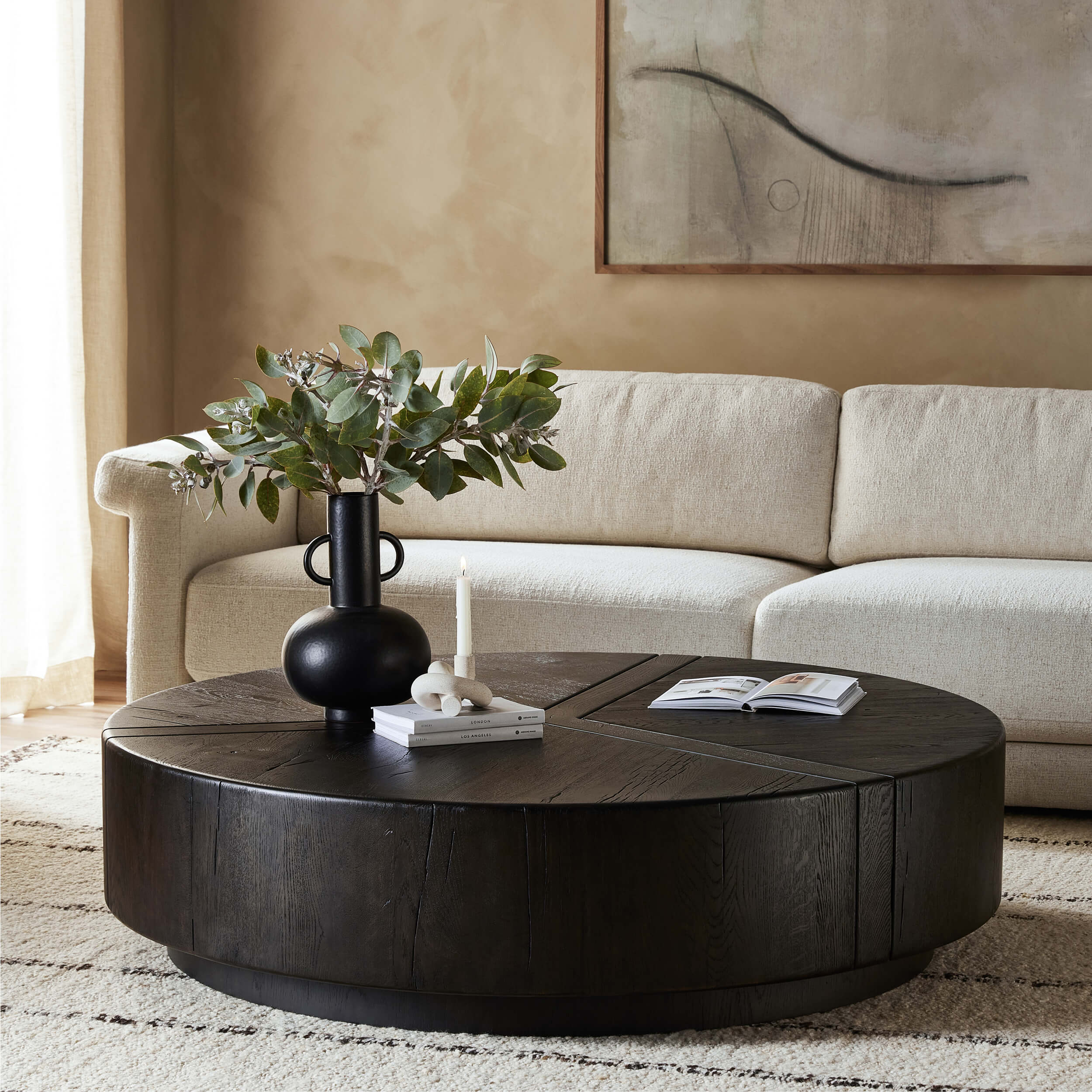 Renan Round Coffee Table, Dark Espresso by Four Hands - Image 5